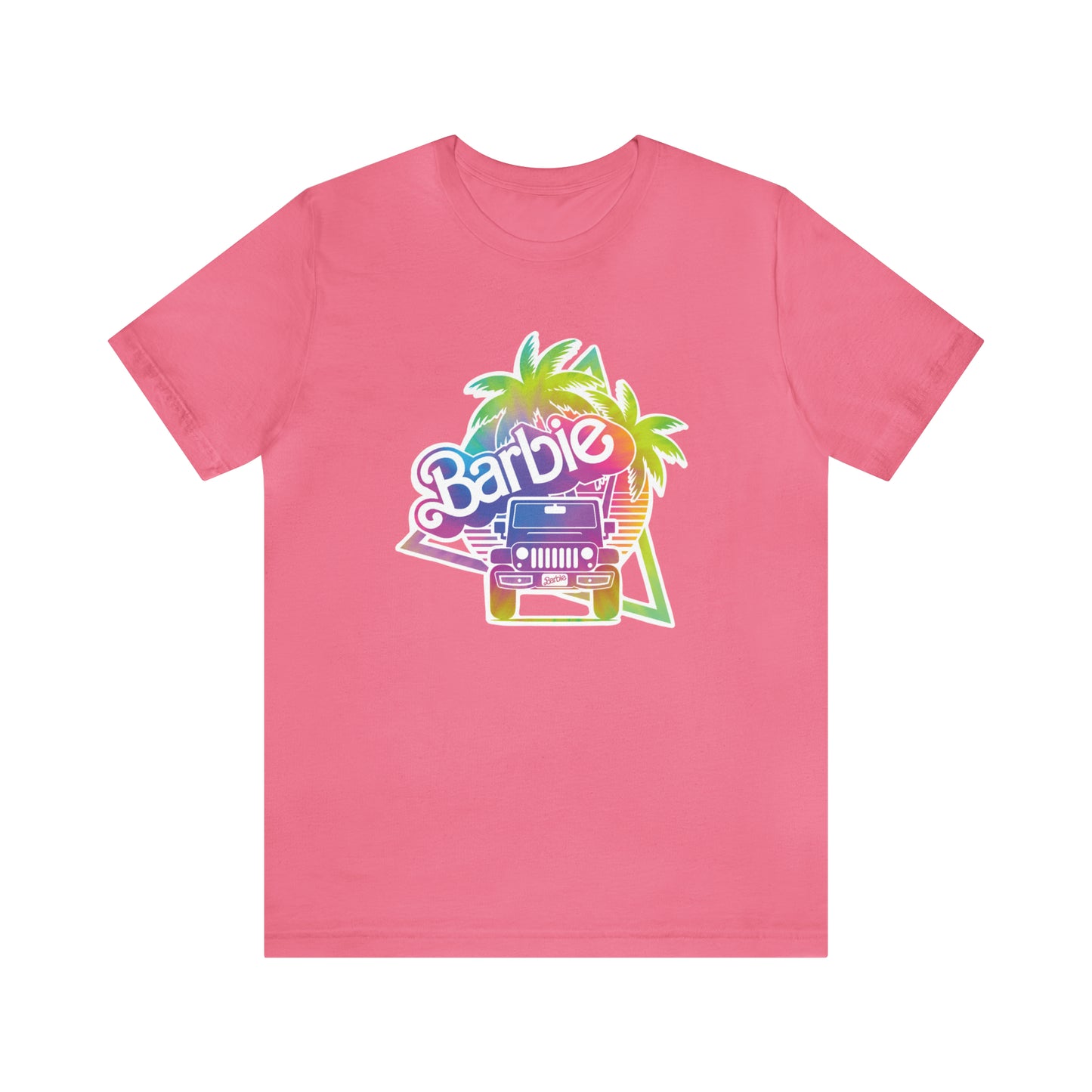 Tie dye 1, Beep Beep Barbie Jeep, Unisex Jersey Short Sleeve Tee