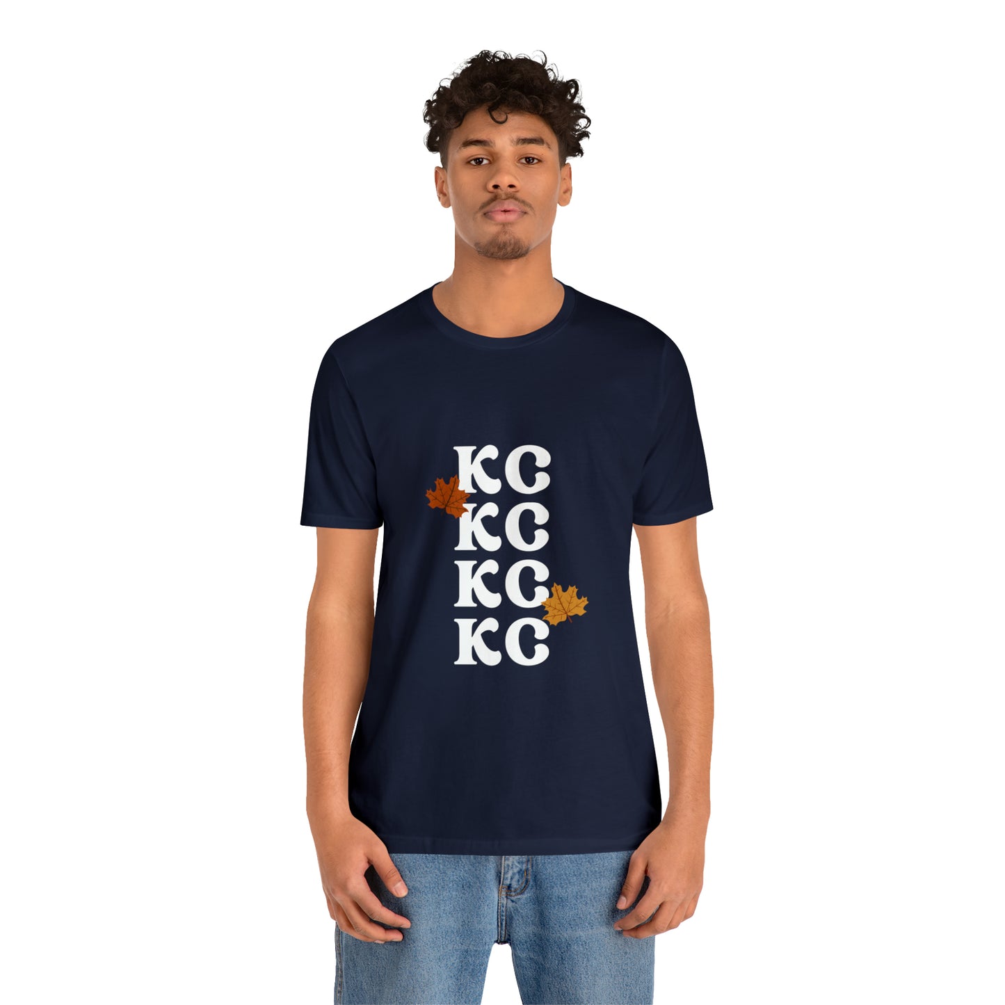 White Text - Kansas City Fall, Unisex Jersey Short Sleeve Tee