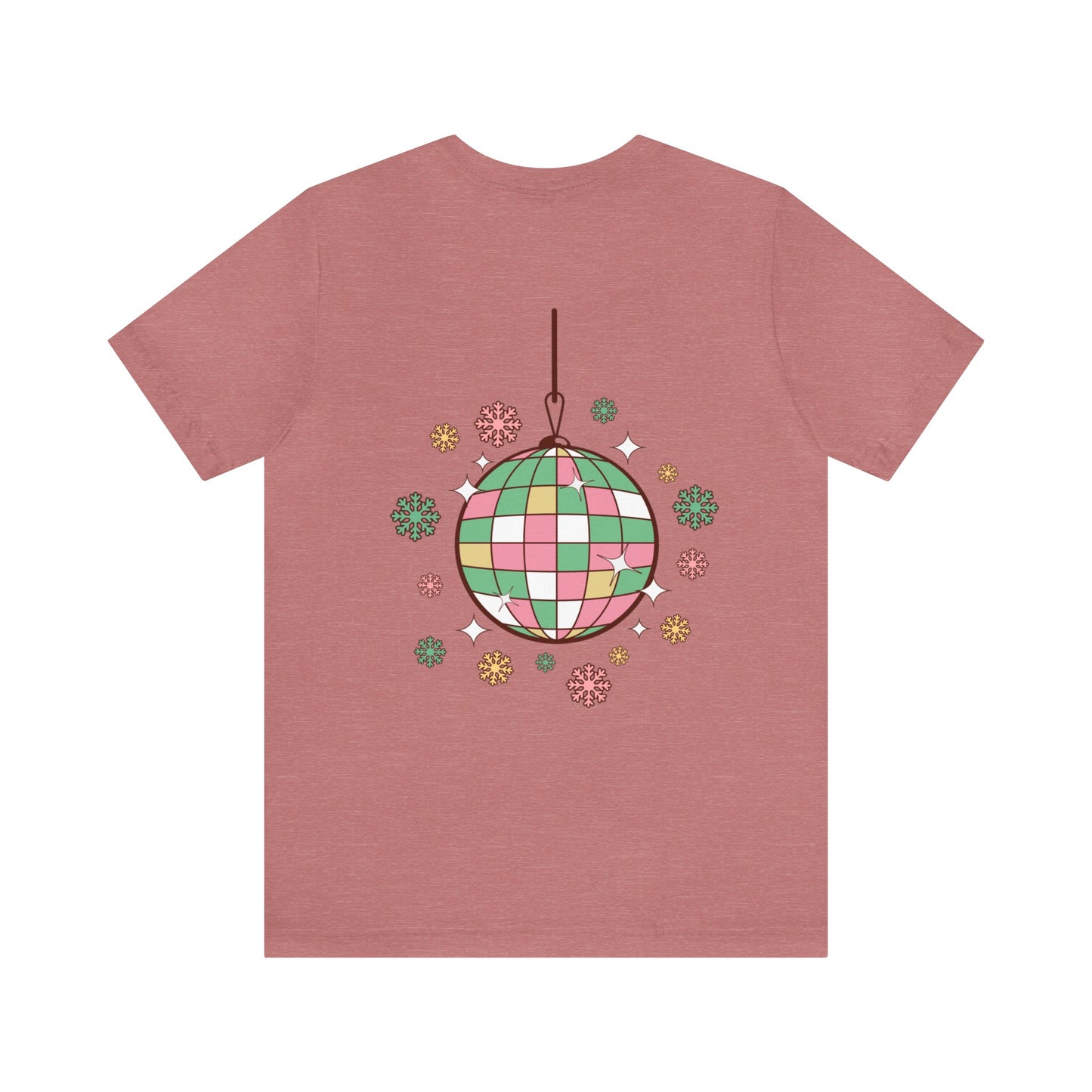 Pink Trees Farm Groovy and Bright Jingle Disco Ball on back - Unisex T-shirt