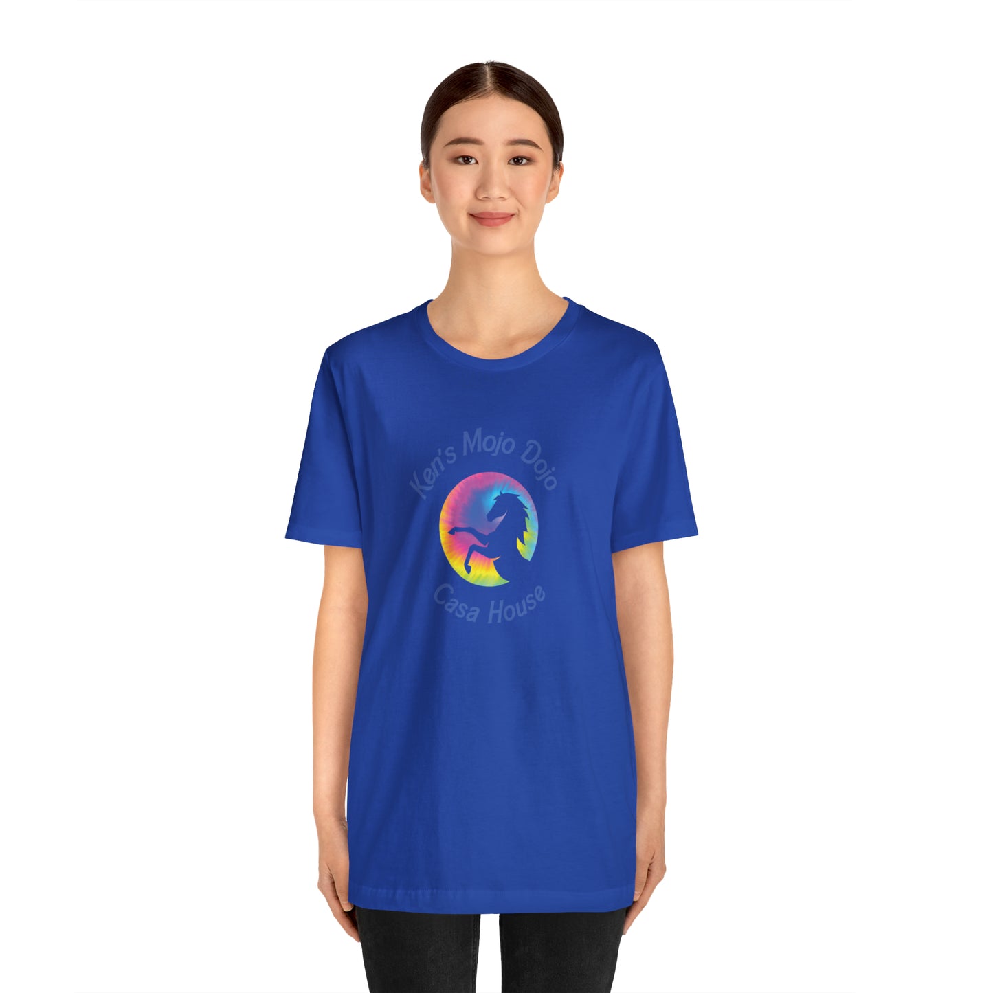Tie Dye Moon Ken Blue, Unisex Jersey Short Sleeve Tee