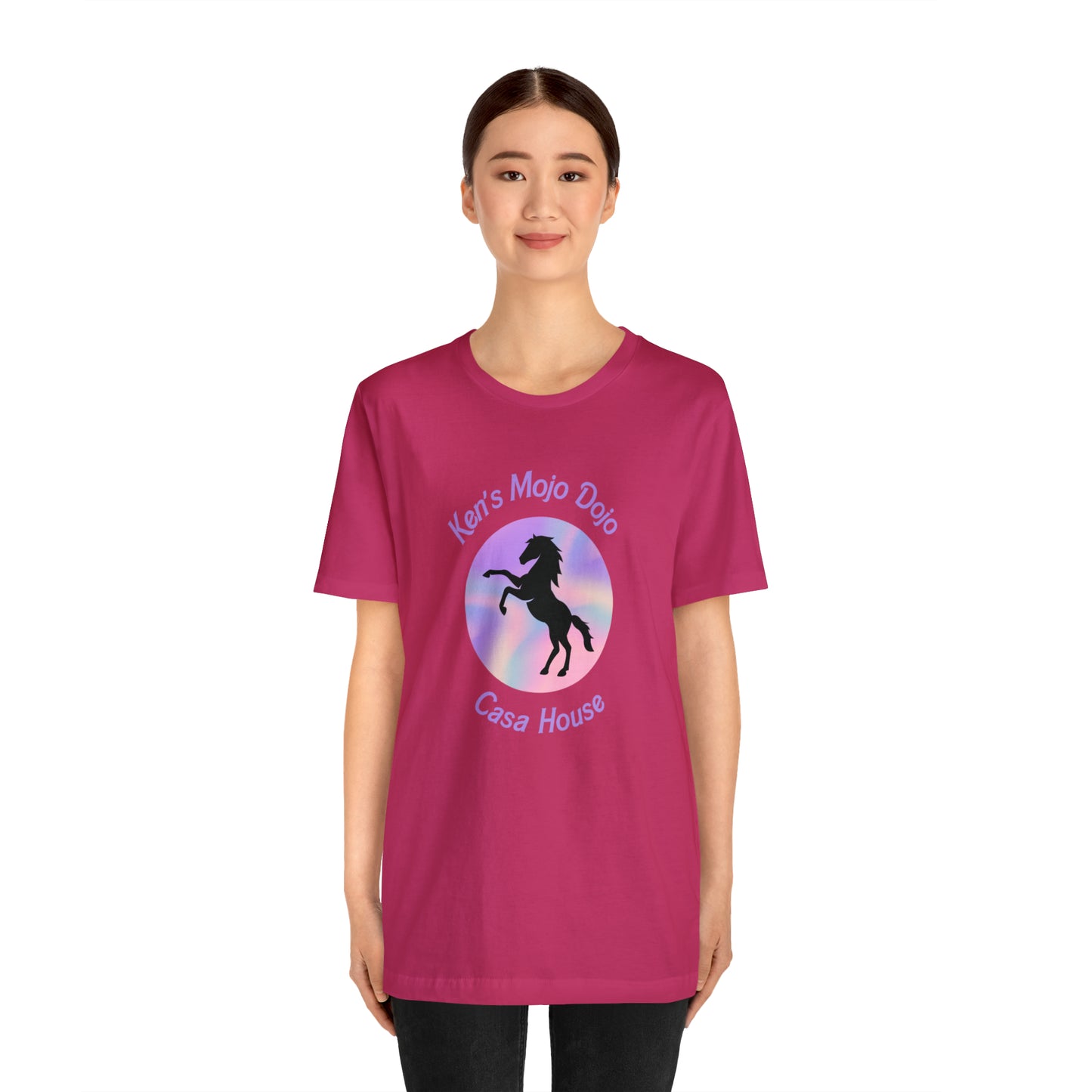 Candy Cane Horse, Mojo Dojo Casa House, Unisex Jersey Short Sleeve Tee