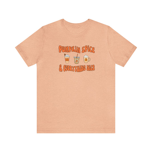 Three Pumpkin Spice, Unisex Jersey Short Sleeve Tee