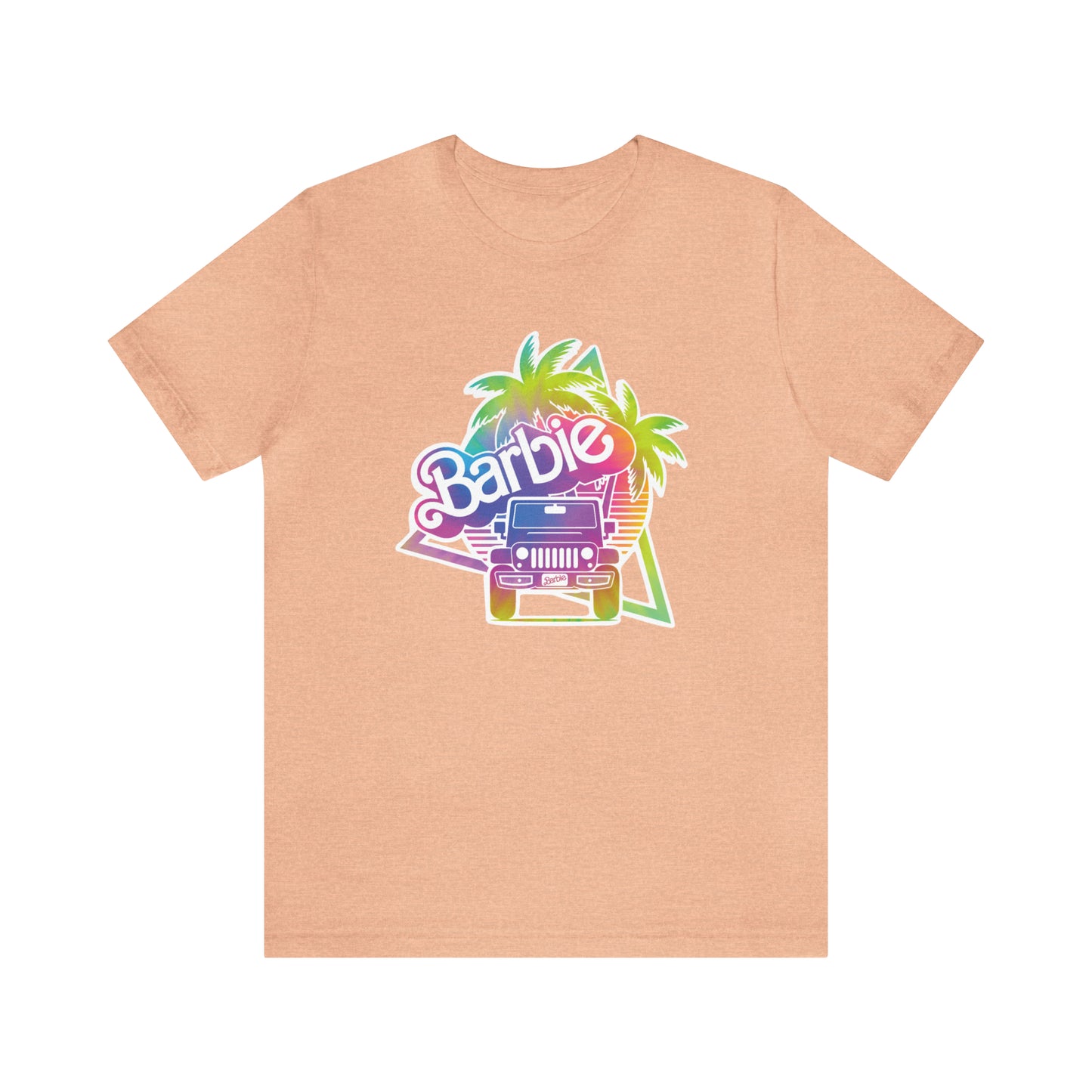 Tie dye 1, Beep Beep Barbie Jeep, Unisex Jersey Short Sleeve Tee