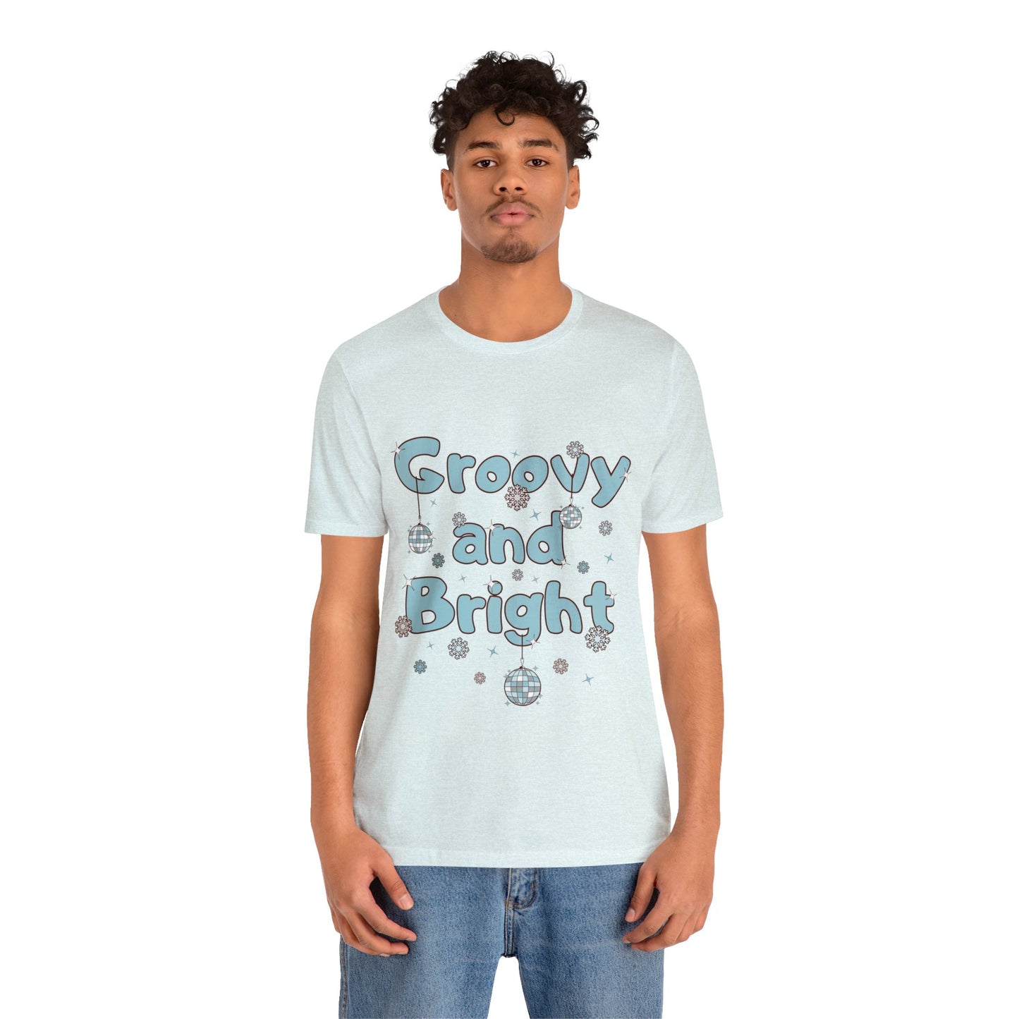 Silver and Blue - Groovy and Bright Jingle Disco Ball - Unisex T-shirt