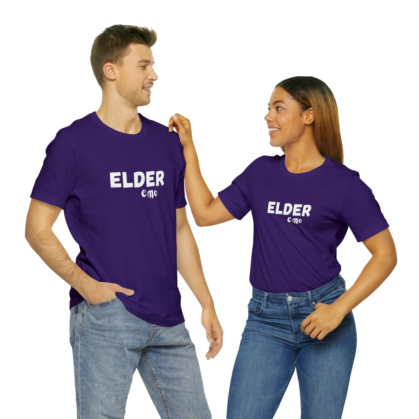 No paint WHITE LETTER Elder Emo, Unisex Jersey Short Sleeve Tee