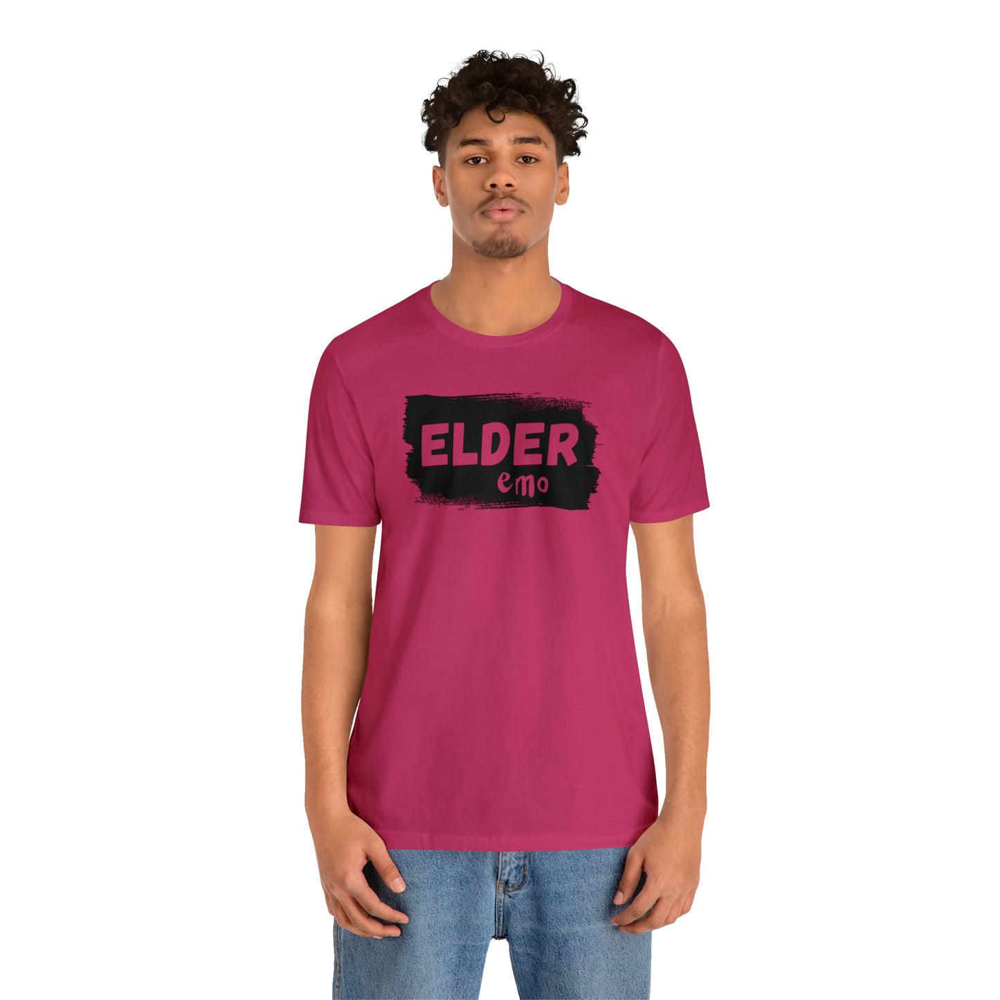 BLACK LETTER Elder Emo, Unisex Jersey Short Sleeve Tee
