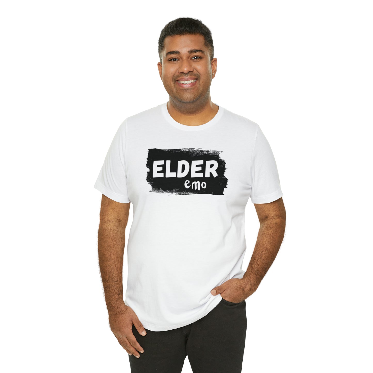 BLACK LETTER Elder Emo, Unisex Jersey Short Sleeve Tee
