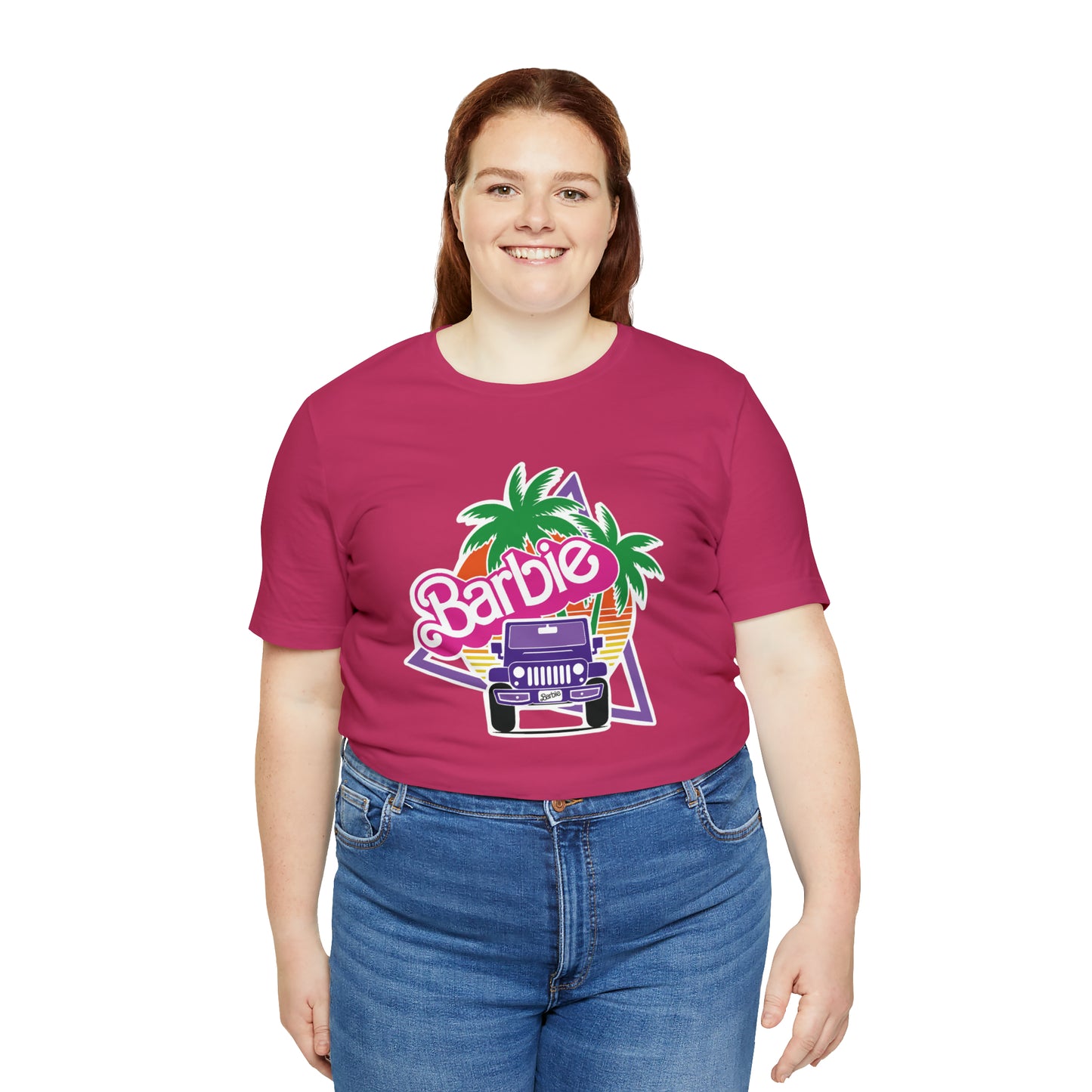 Purple jeep, Beep Beep Barbie Jeep, Unisex Jersey Short Sleeve Tee