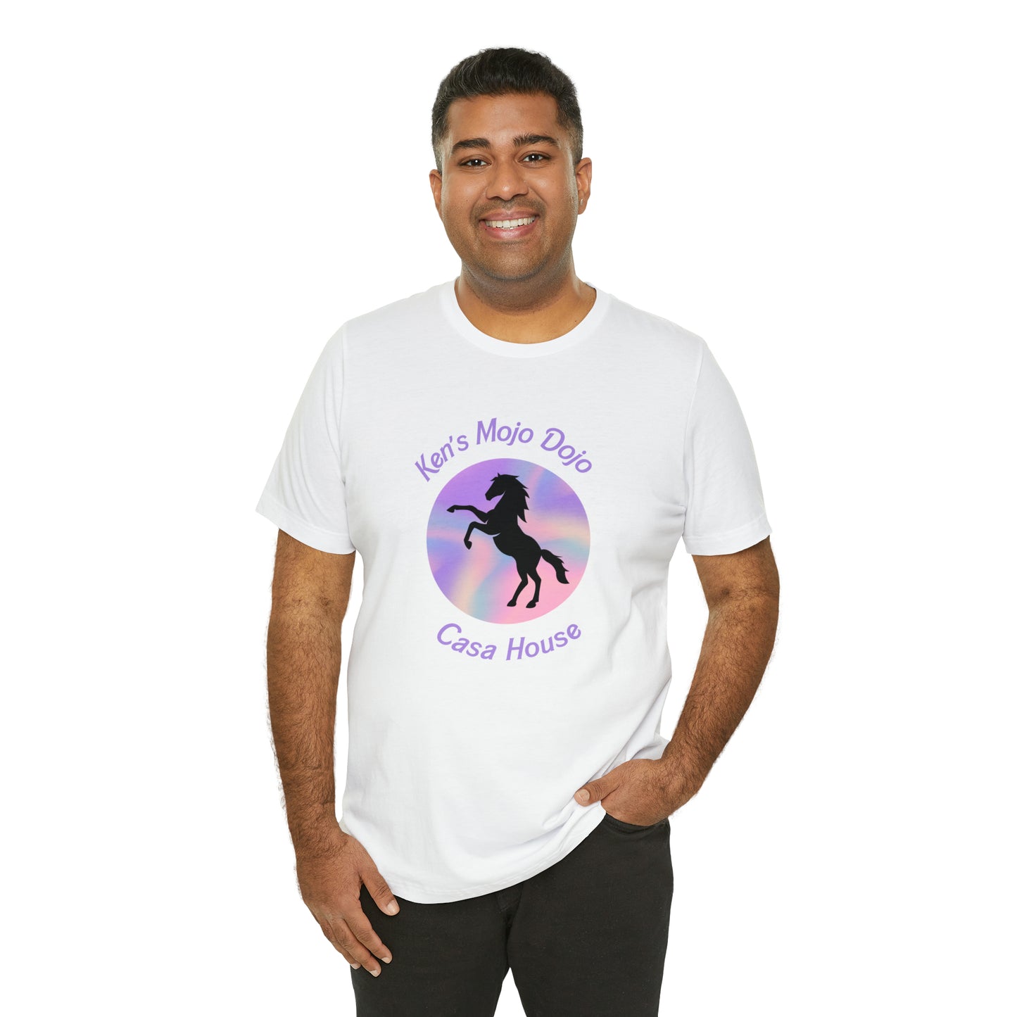 Candy Cane Horse, Mojo Dojo Casa House, Unisex Jersey Short Sleeve Tee