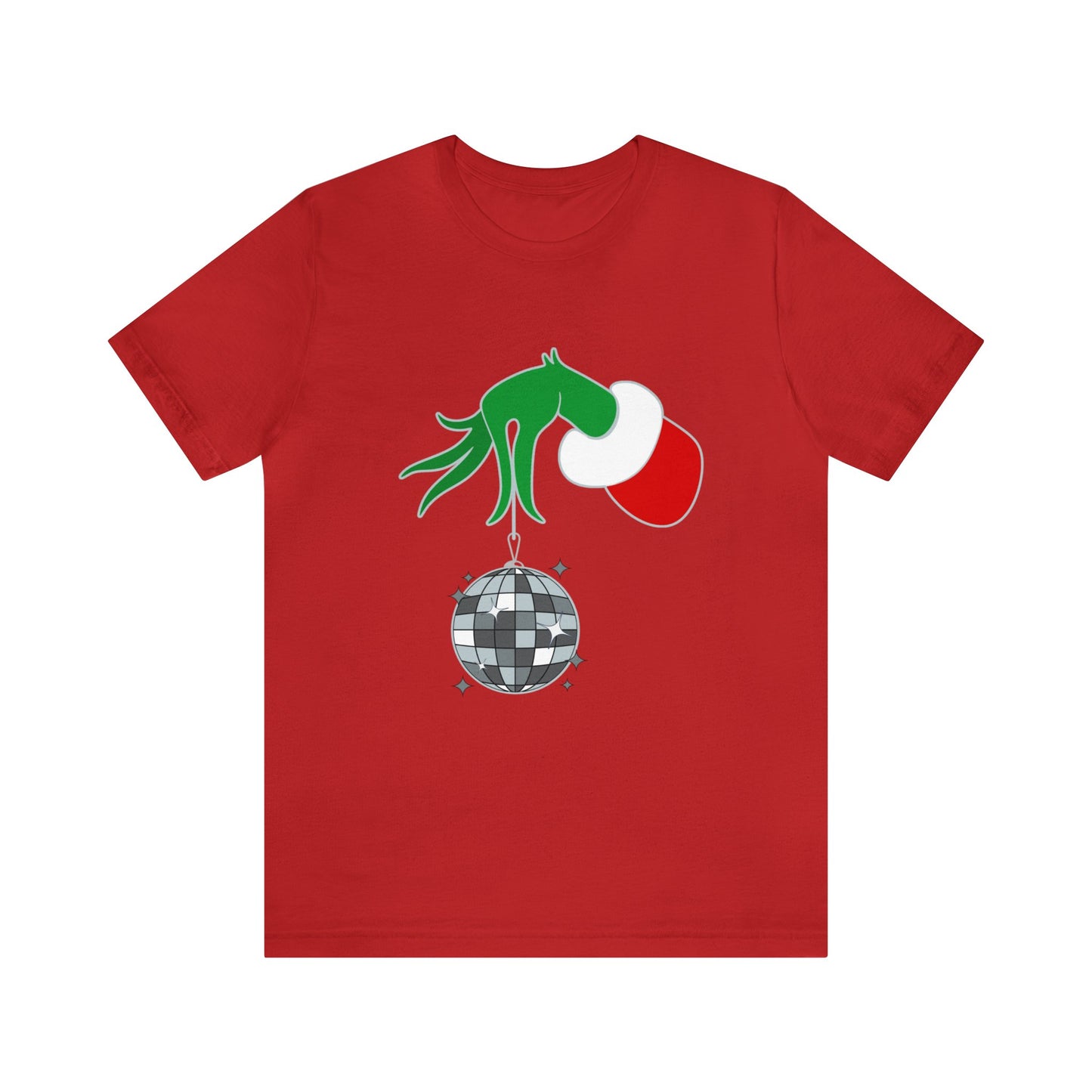 Back design - Grinchy Groovy and Bright Jingle Disco Ball - Unisex T-shirt