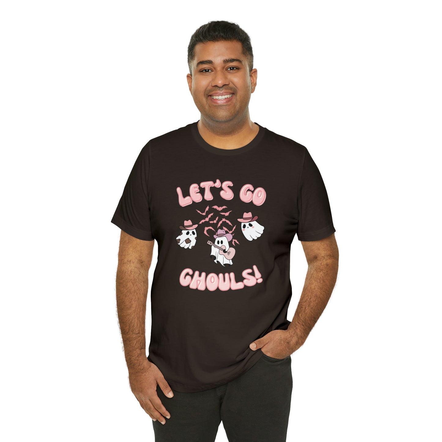 Let's Go Ghouls, retro font, Unisex Jersey Short Sleeve Tee