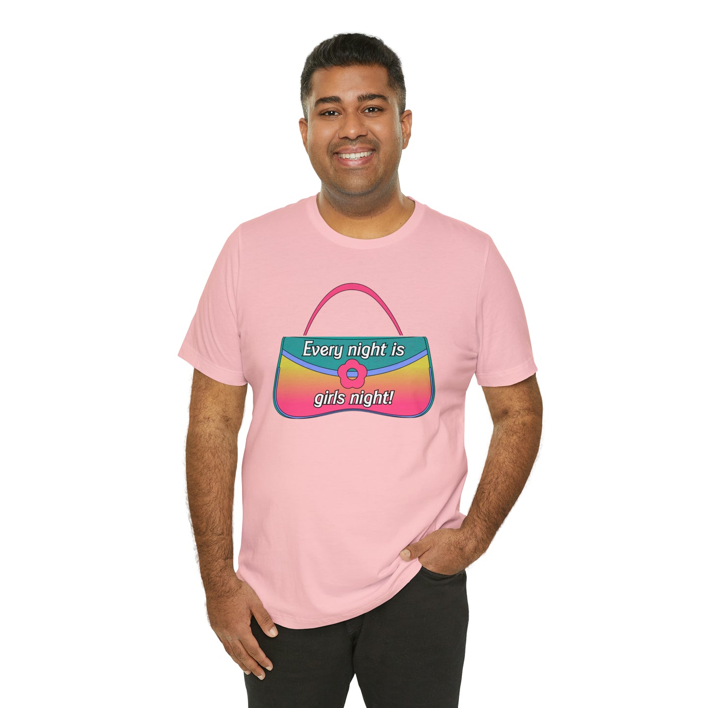 90's Purse: Every Night is Girl's Night, Unisex Jersey Short Sleeve Tee