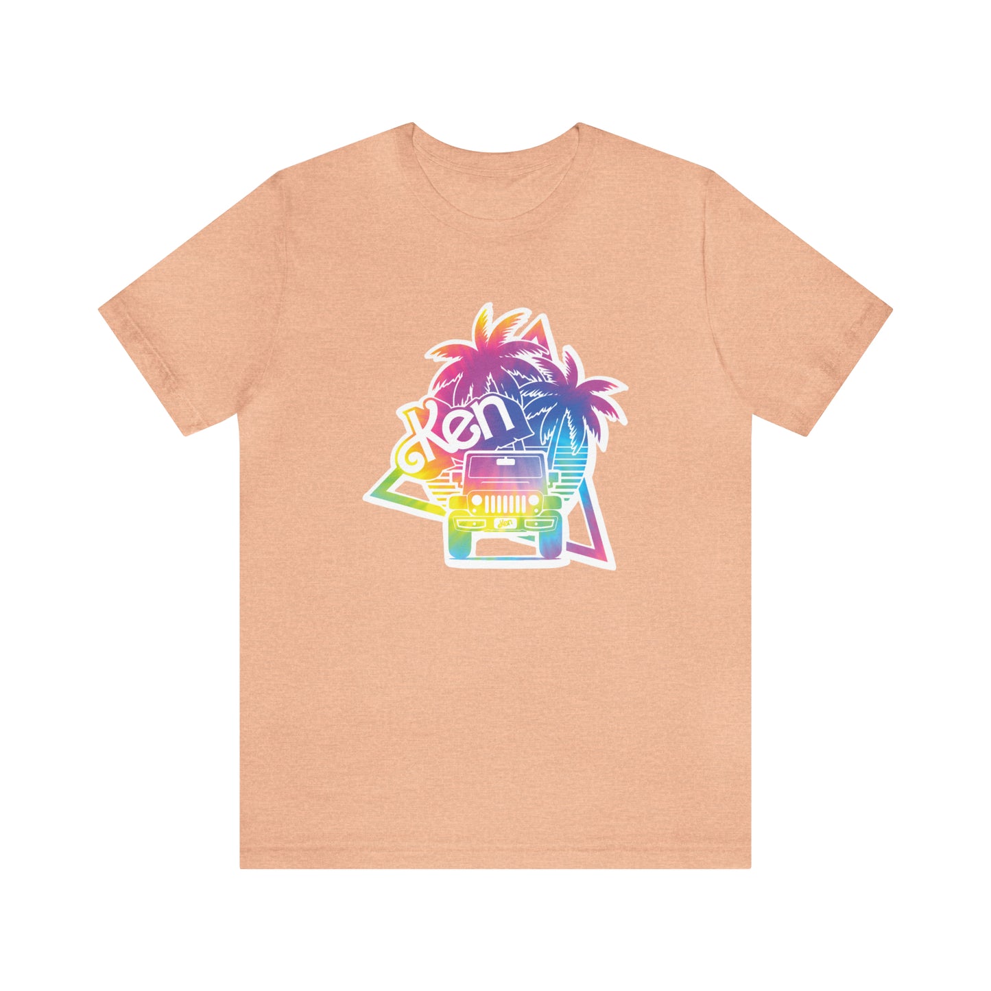 White sticker tie dye, Beep Beep KEN Jeep, Unisex Jersey Short Sleeve Tee