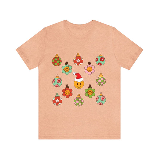Groovy Smiley Christmas with NO back design - Unisex T-shirt