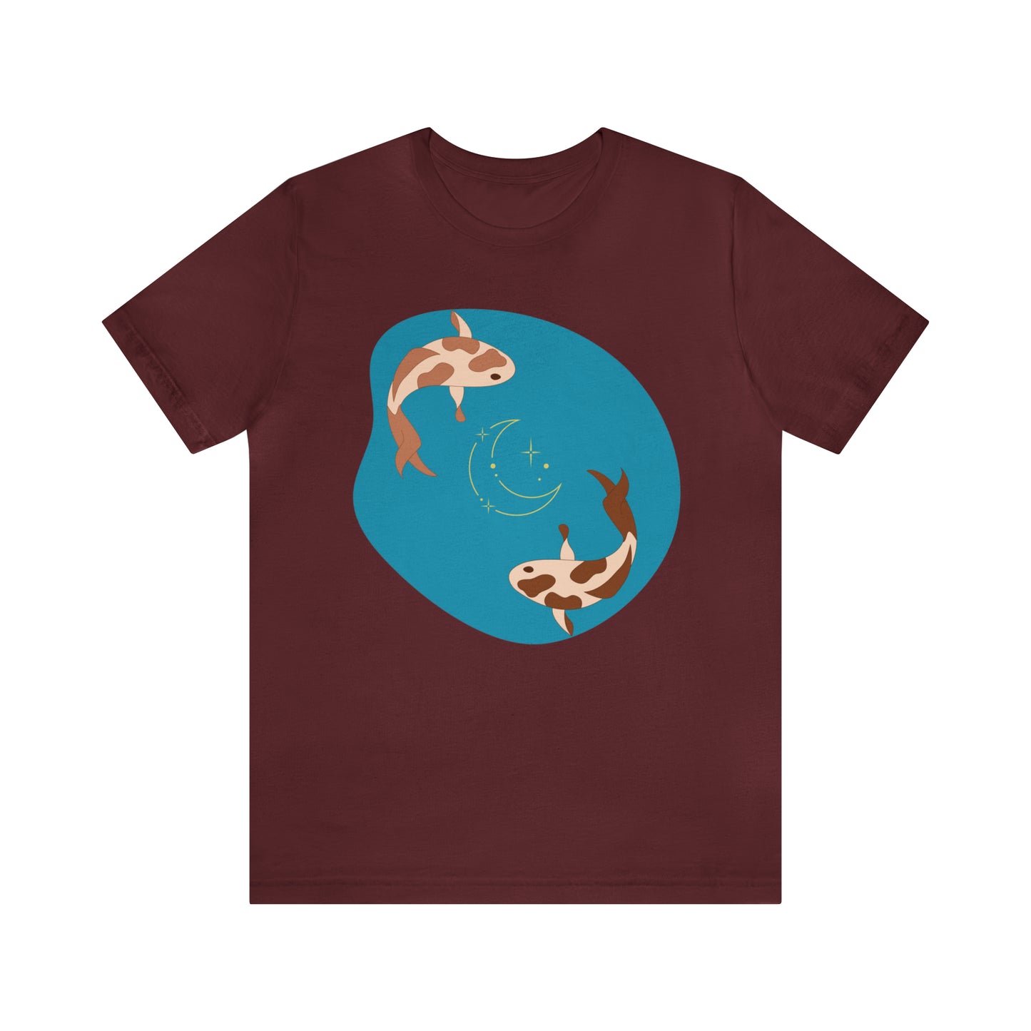 Blue Pond Moon Koi, Unisex Jersey Short Sleeve Tee