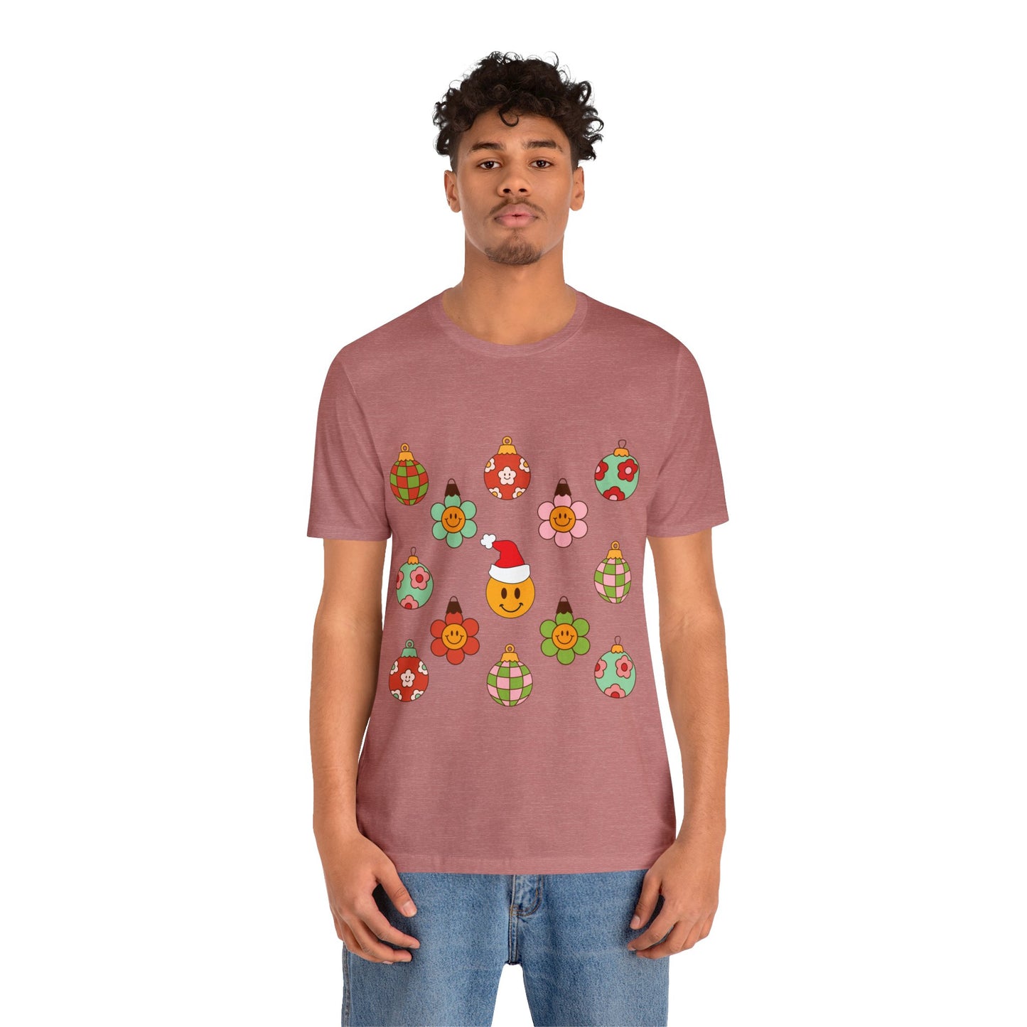 Groovy Smiley Christmas with NO back design - Unisex T-shirt