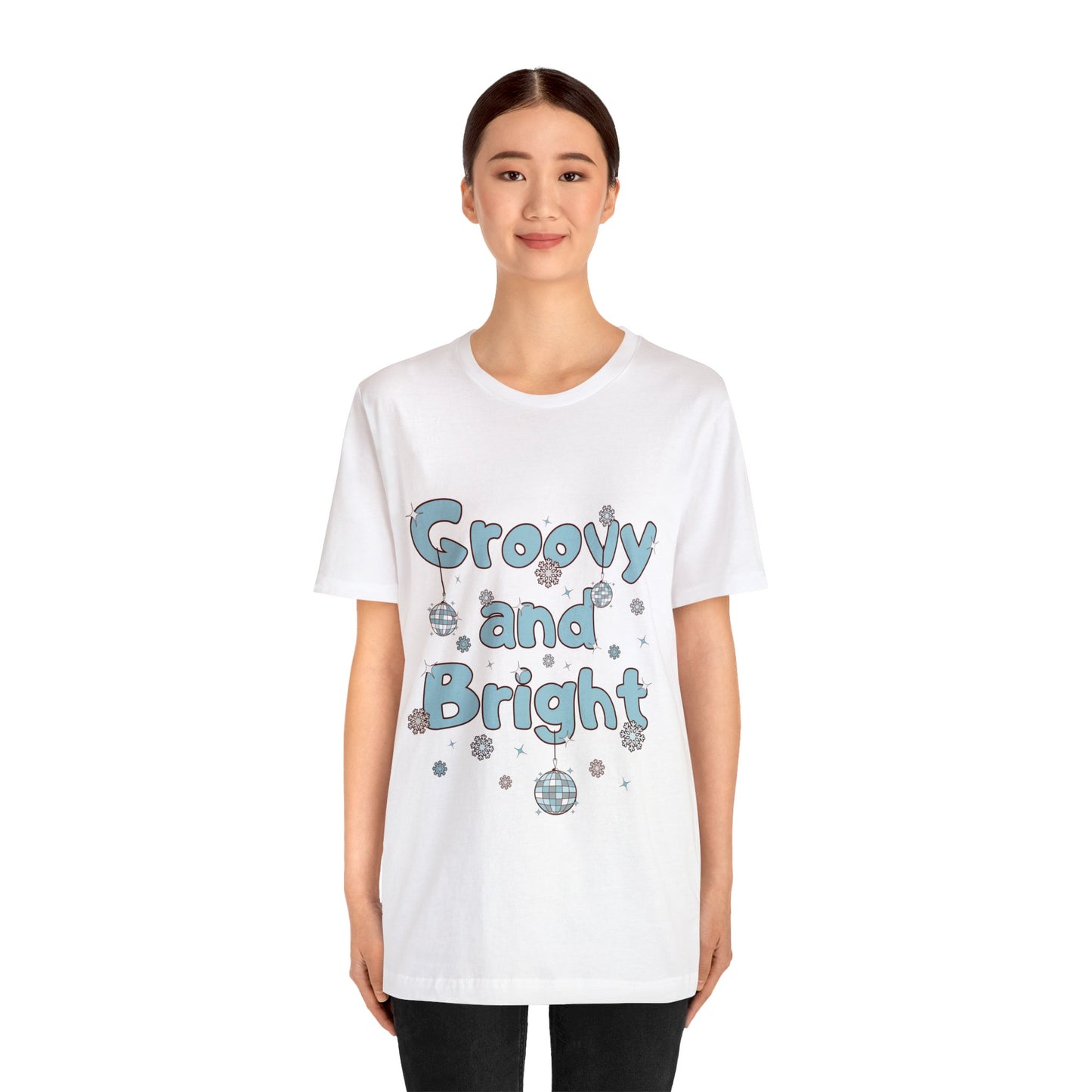 Silver and Blue - Groovy and Bright Jingle Disco Ball - Unisex T-shirt