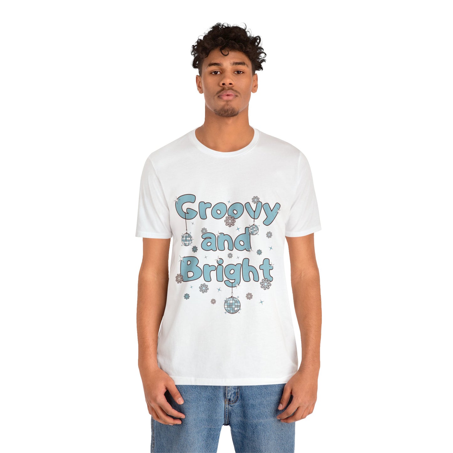 Silver and Blue - Groovy and Bright Jingle Disco Ball - Unisex T-shirt