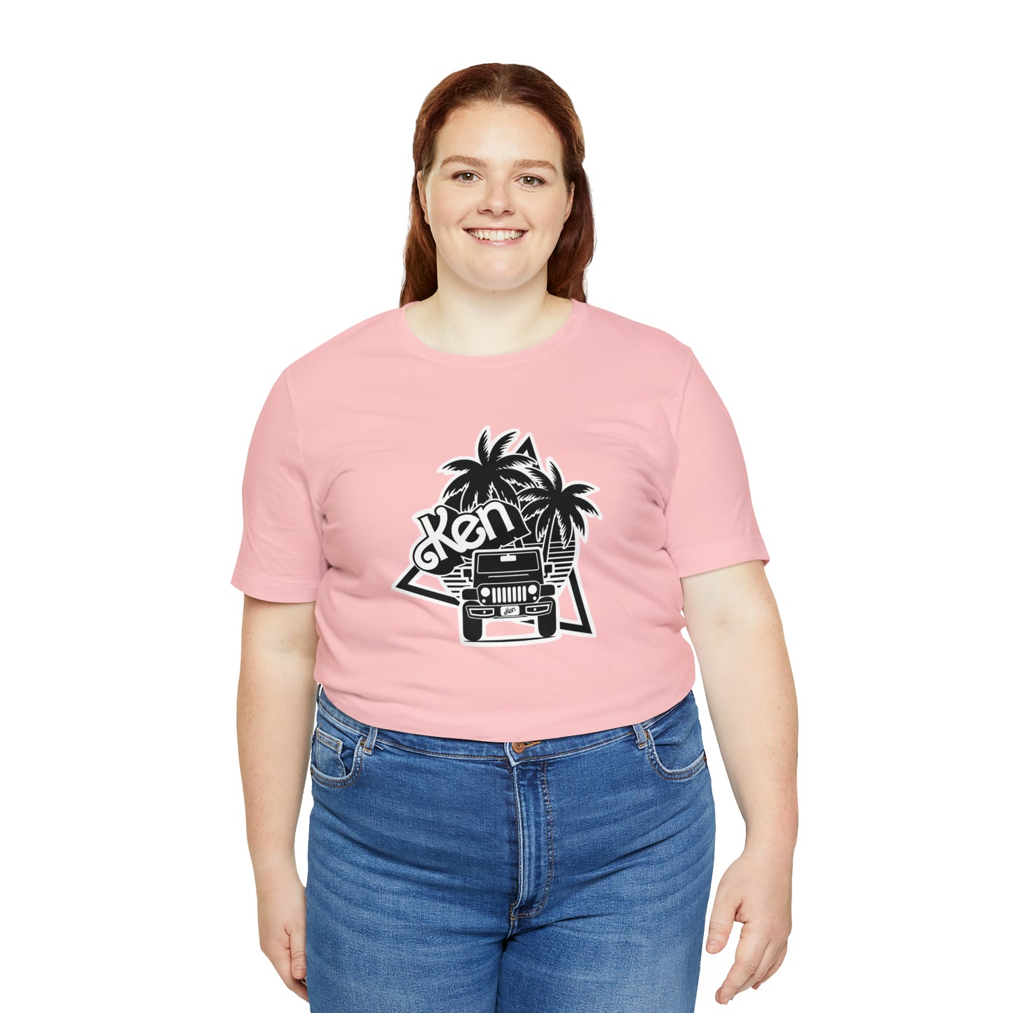 Black and White, Beep Beep Barbie KEN, Unisex Jersey Short Sleeve Tee