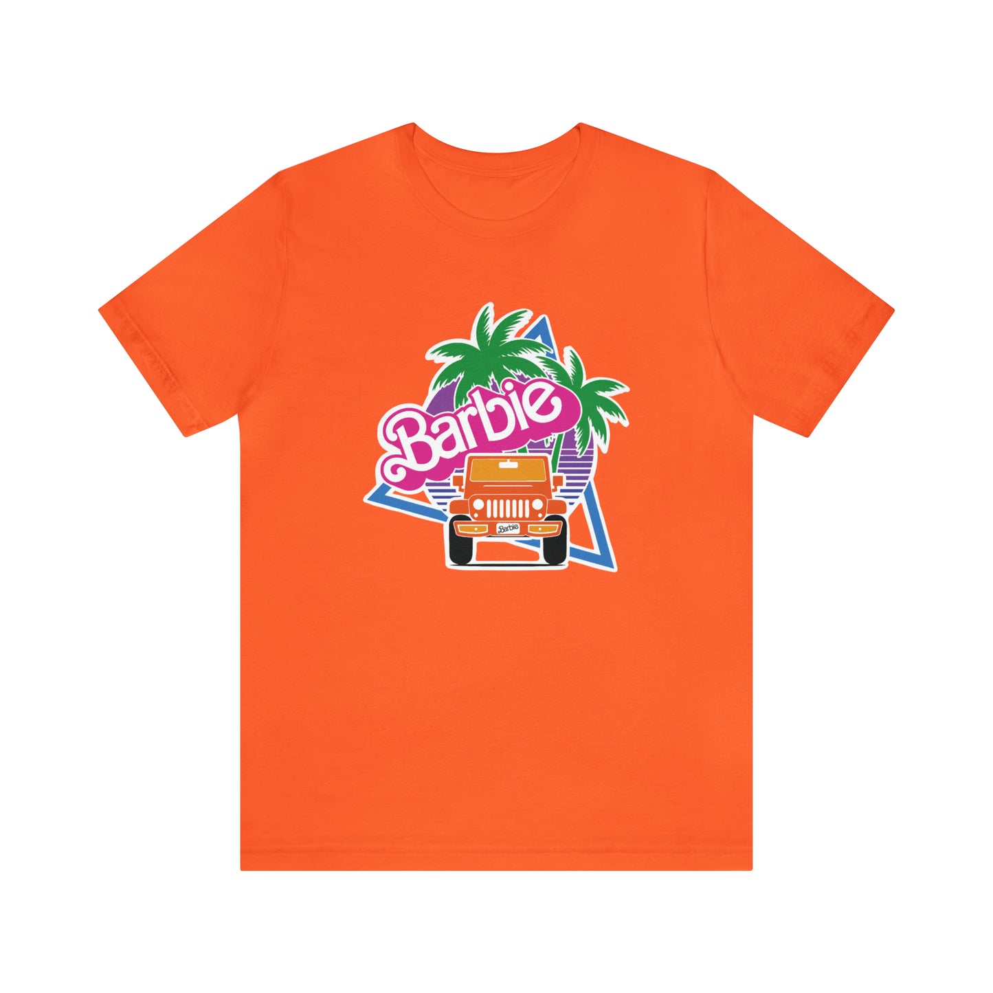 Orange, Beep Beep Barbie Jeep, Unisex Jersey Short Sleeve Tee