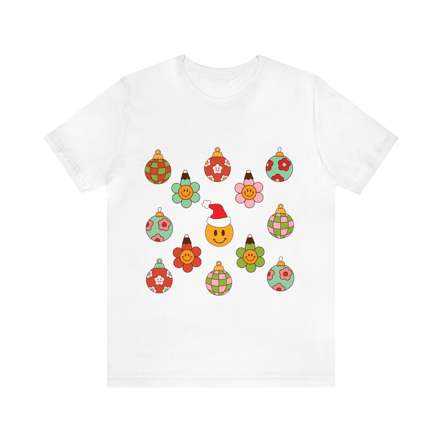Groovy Smiley Christmas with NO back design - Unisex T-shirt