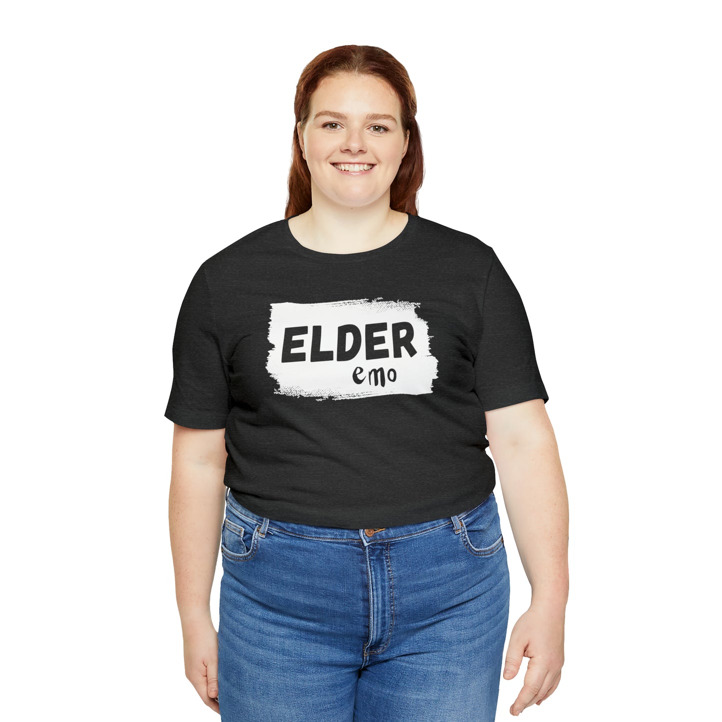 WHITE LETTER Elder Emo, Unisex Jersey Short Sleeve Tee