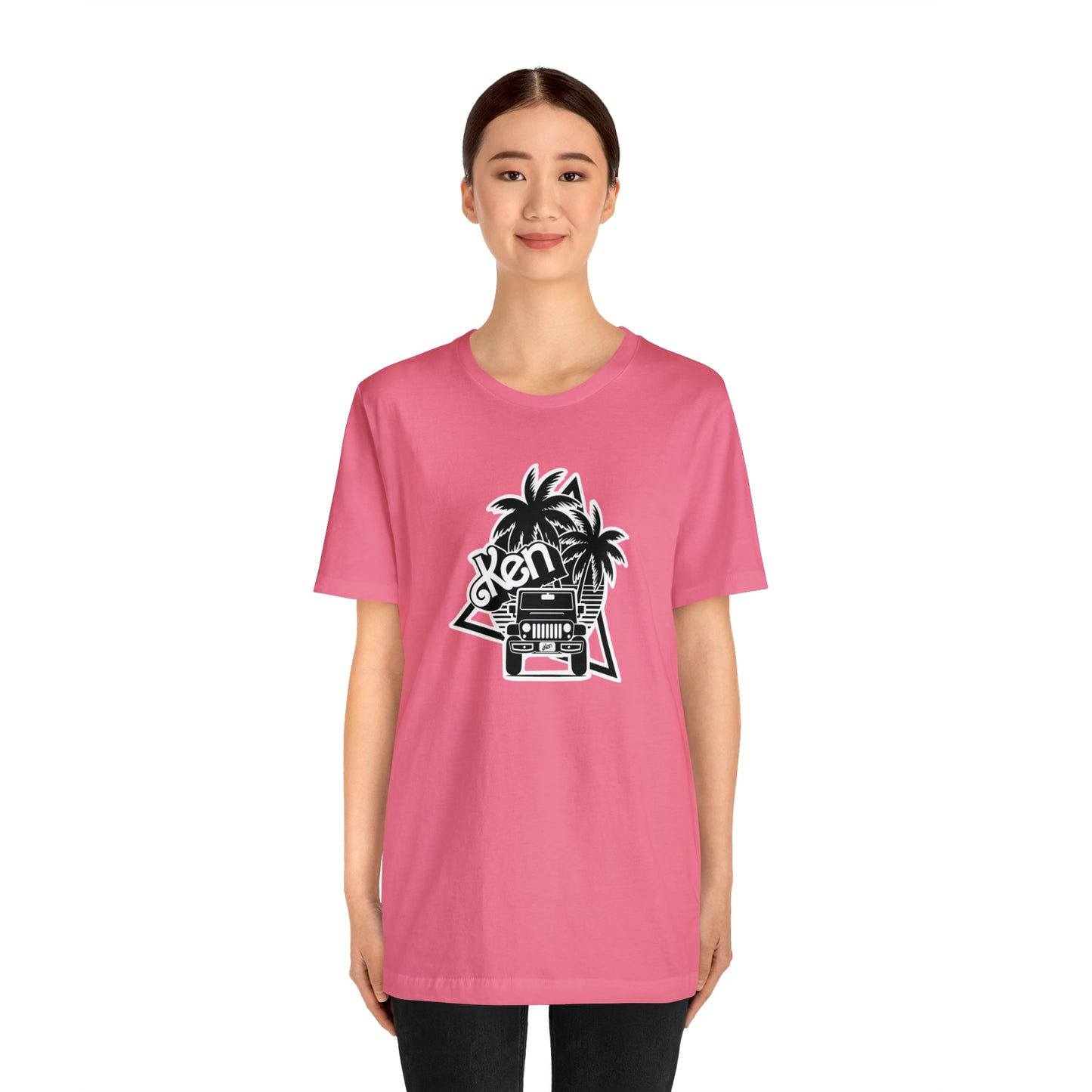Black and White, Beep Beep Barbie KEN, Unisex Jersey Short Sleeve Tee