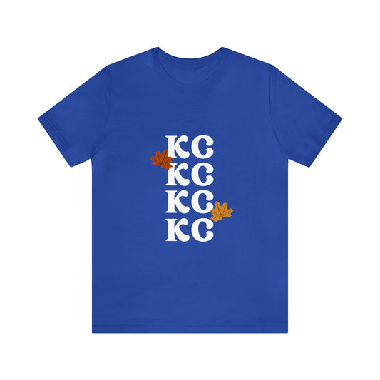 White Text - Kansas City Fall, Unisex Jersey Short Sleeve Tee