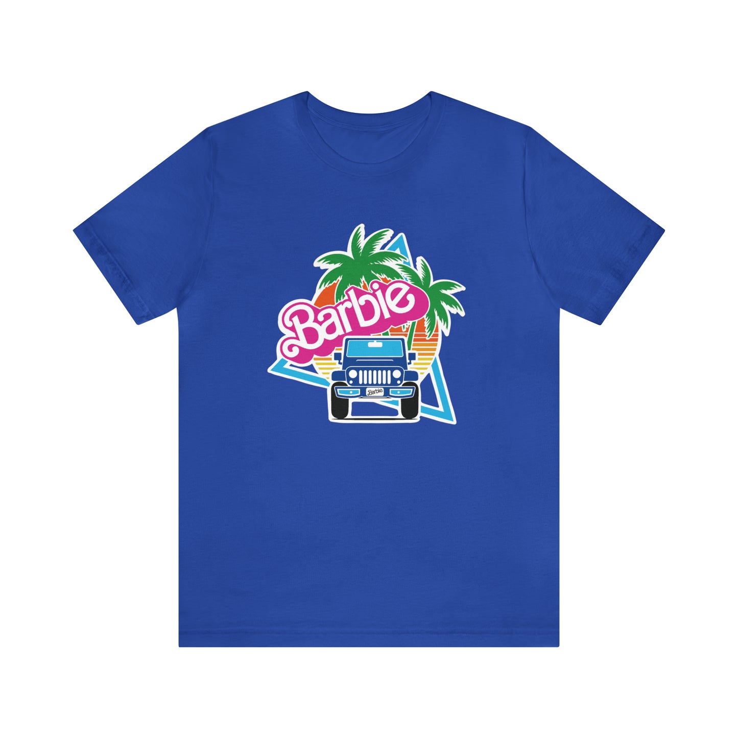 Blue jeep, Beep Beep Barbie Jeep, Unisex Jersey Short Sleeve Tee
