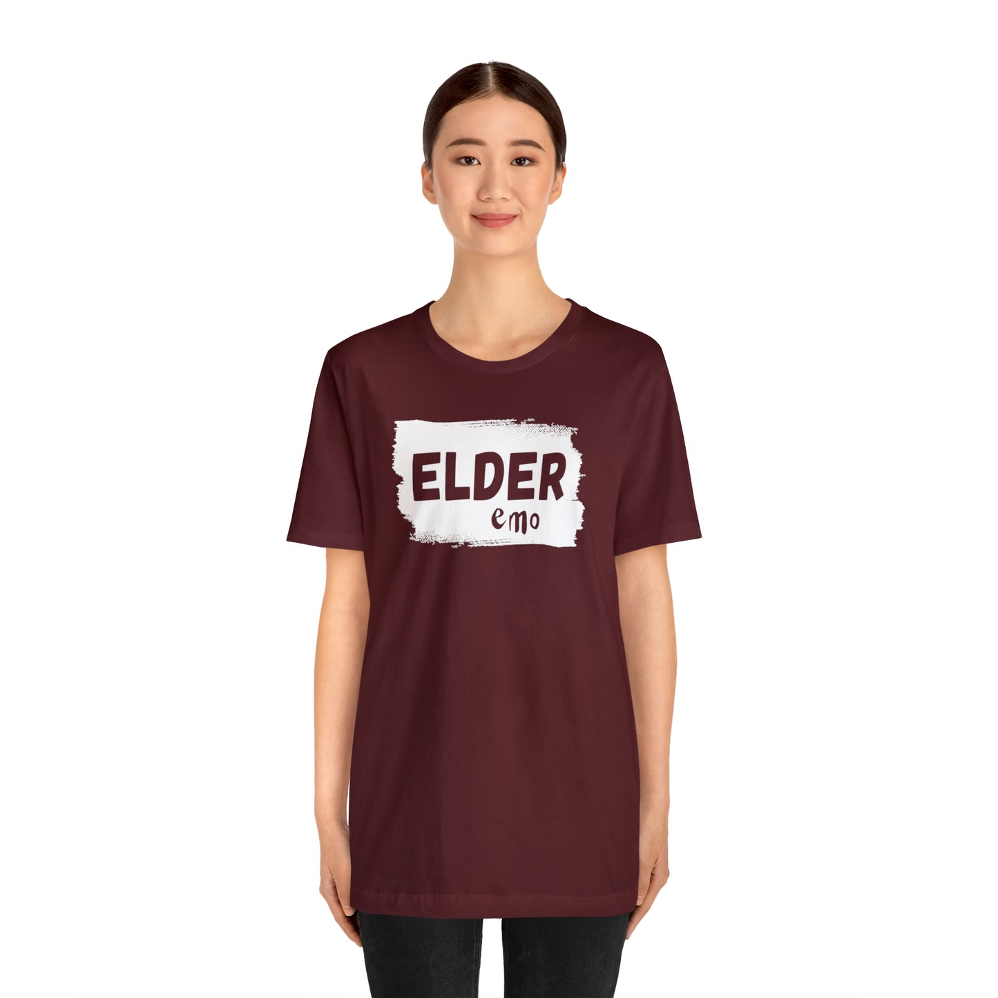 WHITE LETTER Elder Emo, Unisex Jersey Short Sleeve Tee