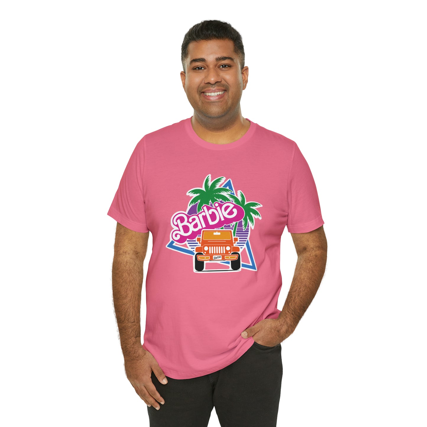 Orange, Beep Beep Barbie Jeep, Unisex Jersey Short Sleeve Tee