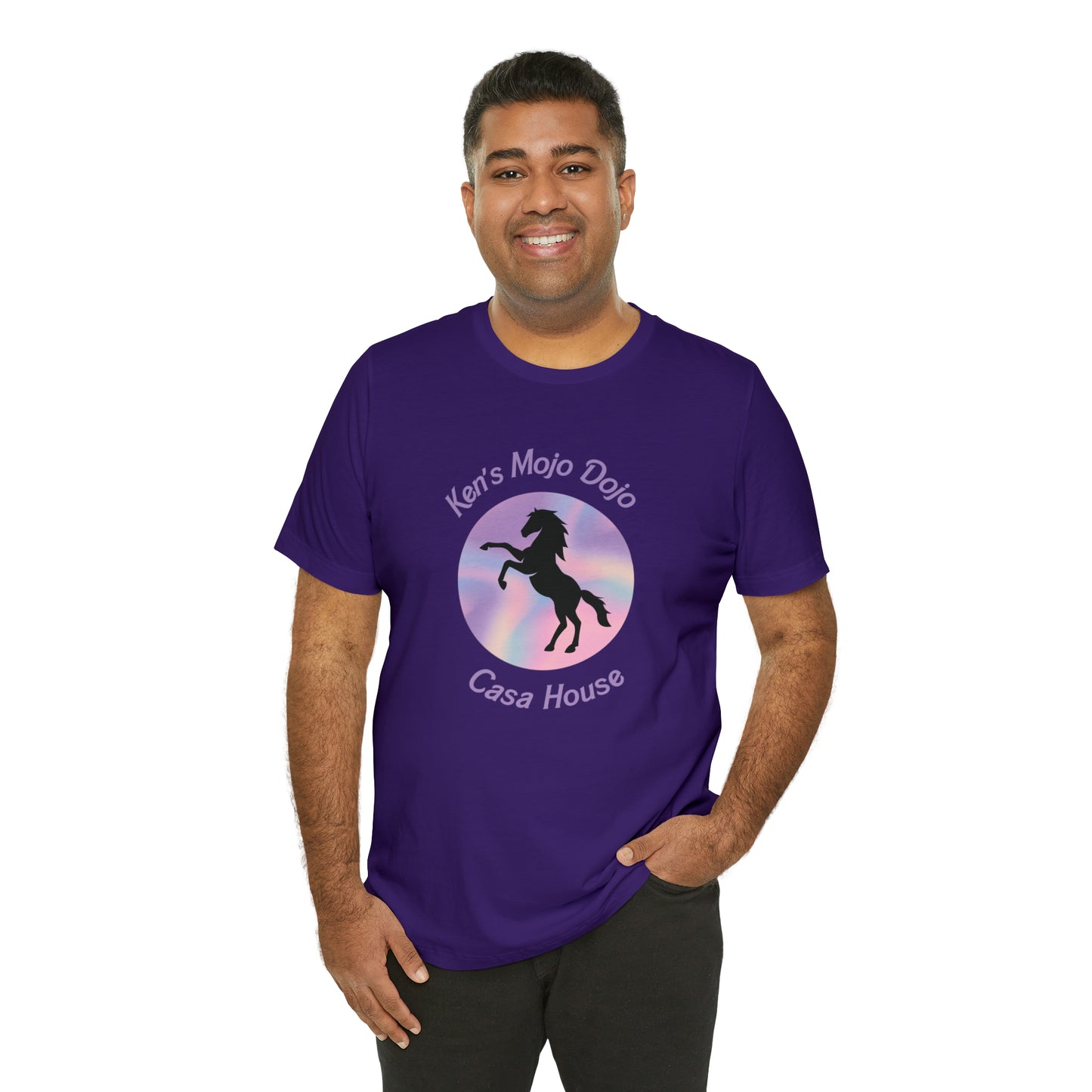 Candy Cane Horse, Mojo Dojo Casa House, Unisex Jersey Short Sleeve Tee