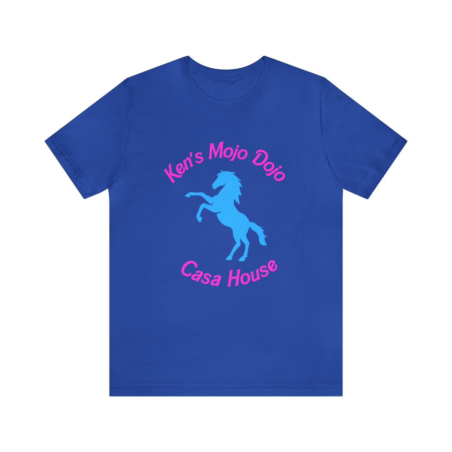 Neon Pink and Blue: Ken's Mojo Dojo Casa House, Unisex Jersey Short Sleeve Tee