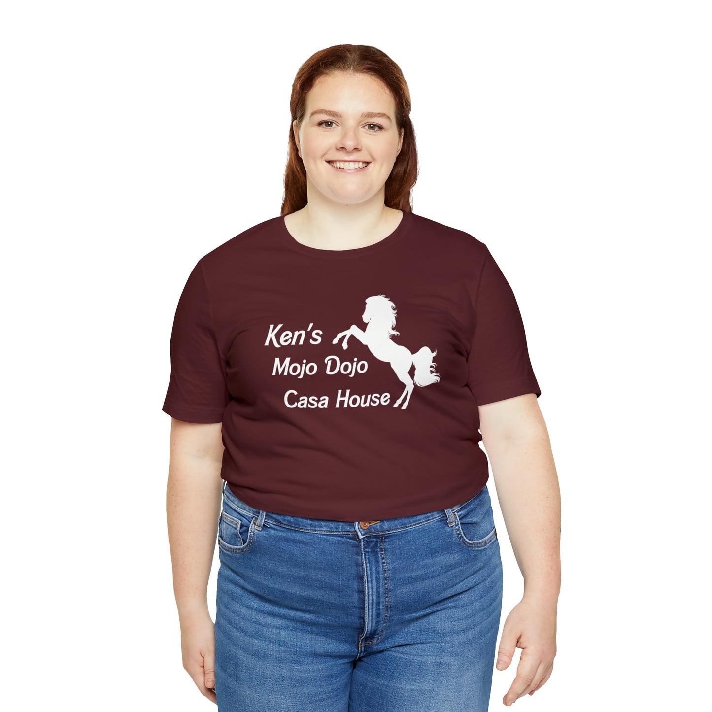 White Silhouette Horse, Mojo Dojo Casa House, Unisex Jersey Short Sleeve Tee