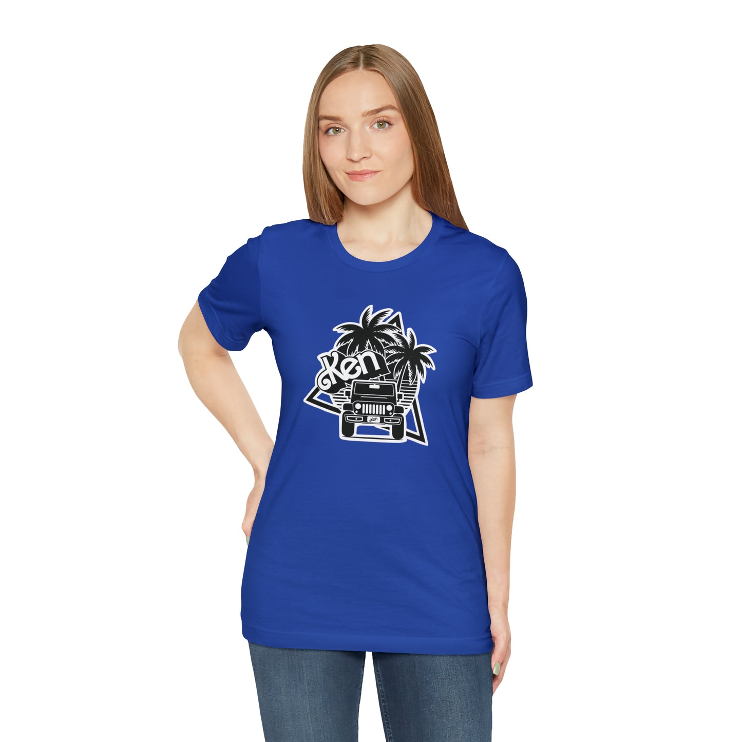 Black and White, Beep Beep Barbie KEN, Unisex Jersey Short Sleeve Tee
