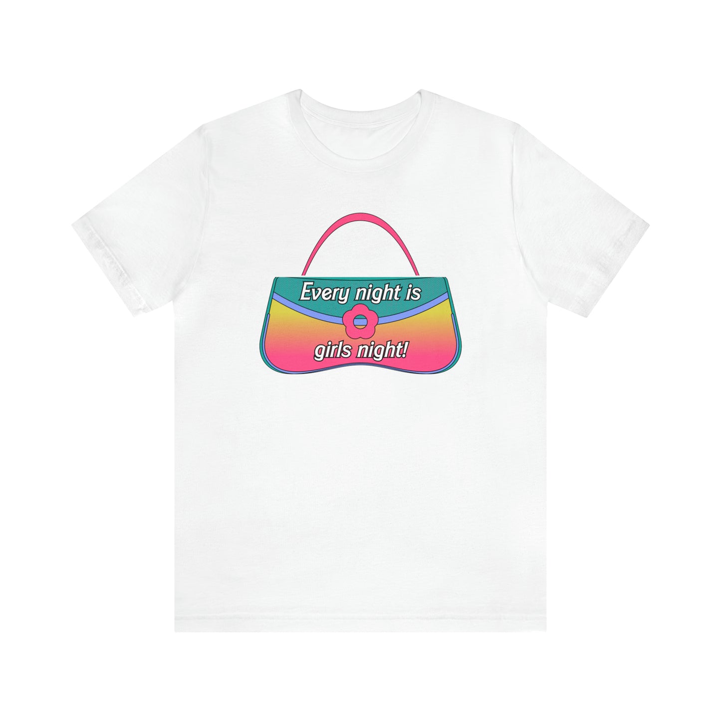90's Purse: Every Night is Girl's Night, Unisex Jersey Short Sleeve Tee