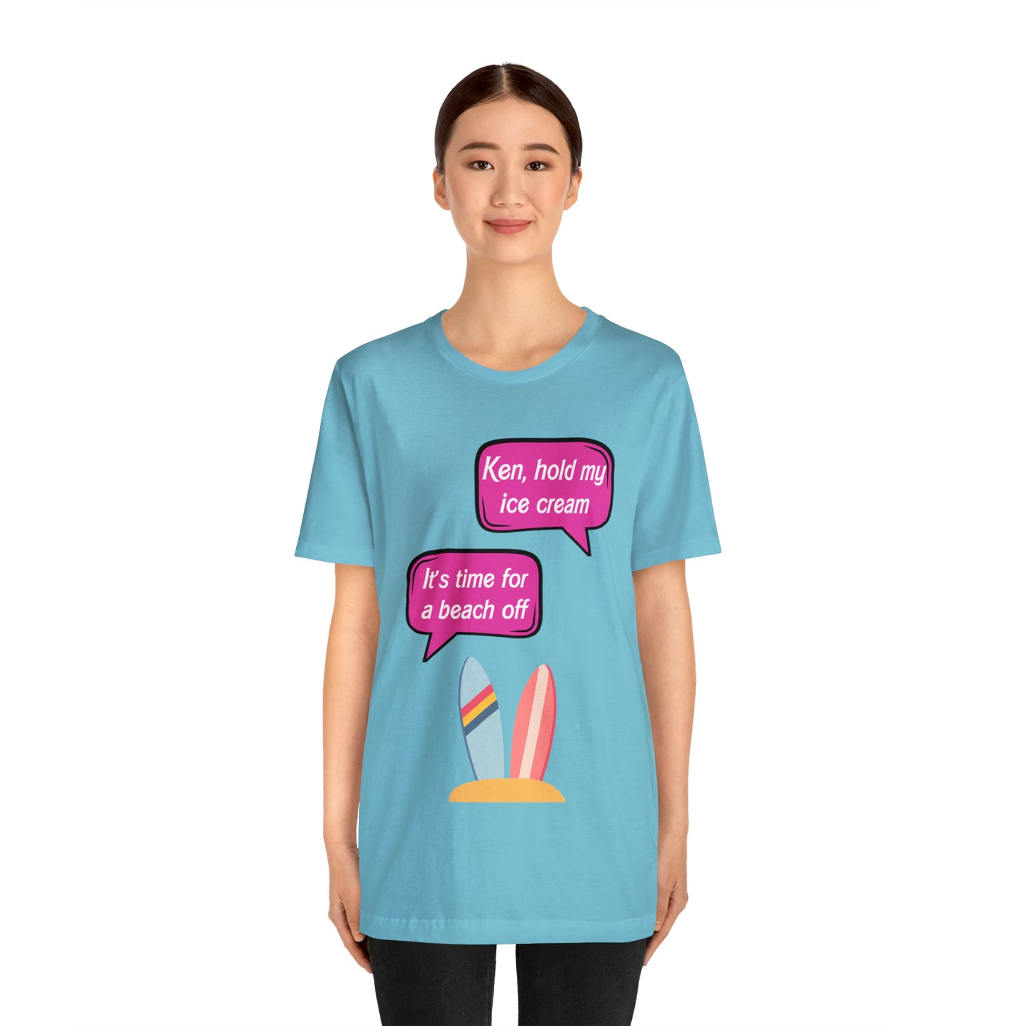 Blank back Beach off, Unisex Jersey Short Sleeve Tee