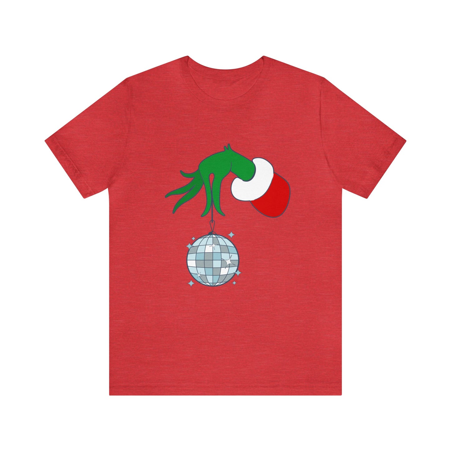 Back design - Grinchy Groovy and Bright Jingle Disco Ball - Unisex T-shirt