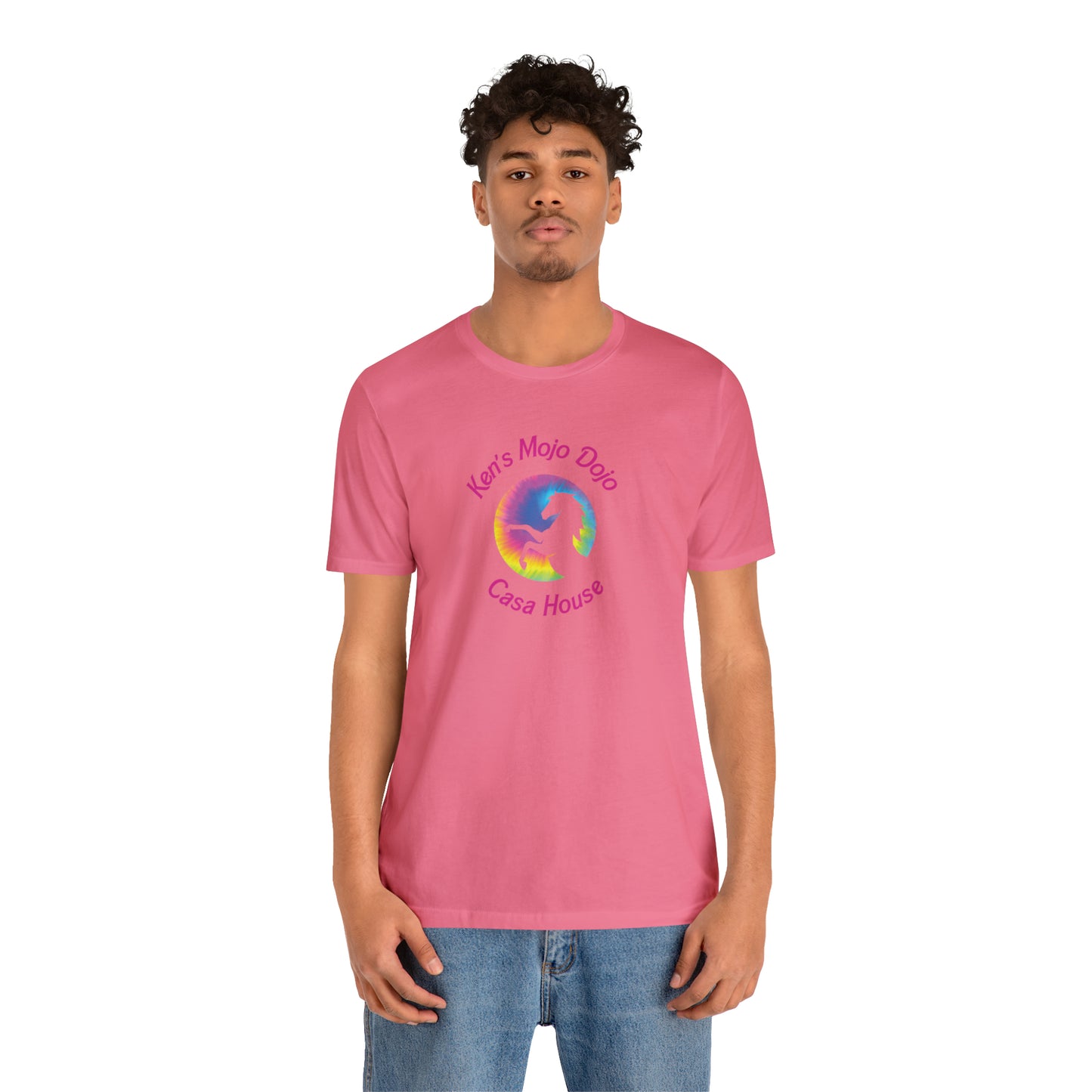 Tie Dye Moon Ken Pink, Unisex Jersey Short Sleeve Tee