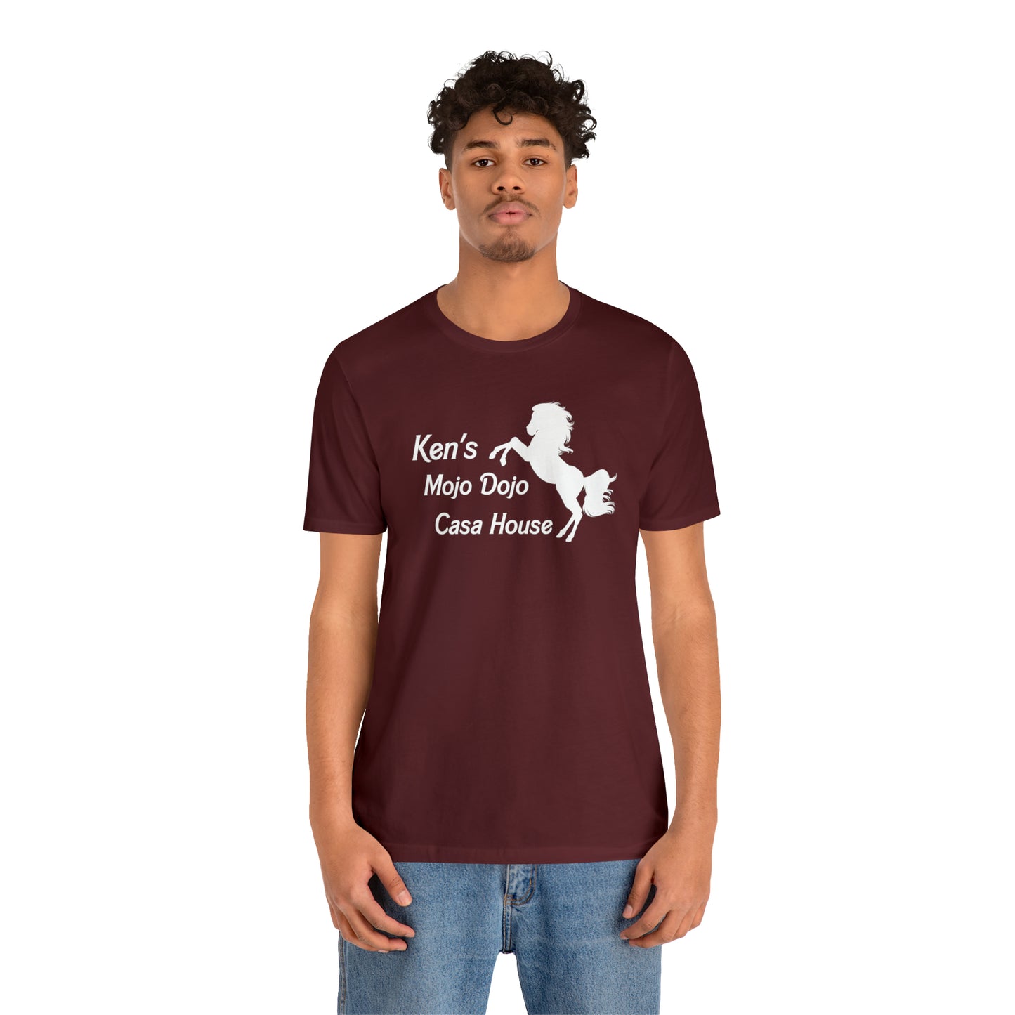 White Silhouette Horse, Mojo Dojo Casa House, Unisex Jersey Short Sleeve Tee