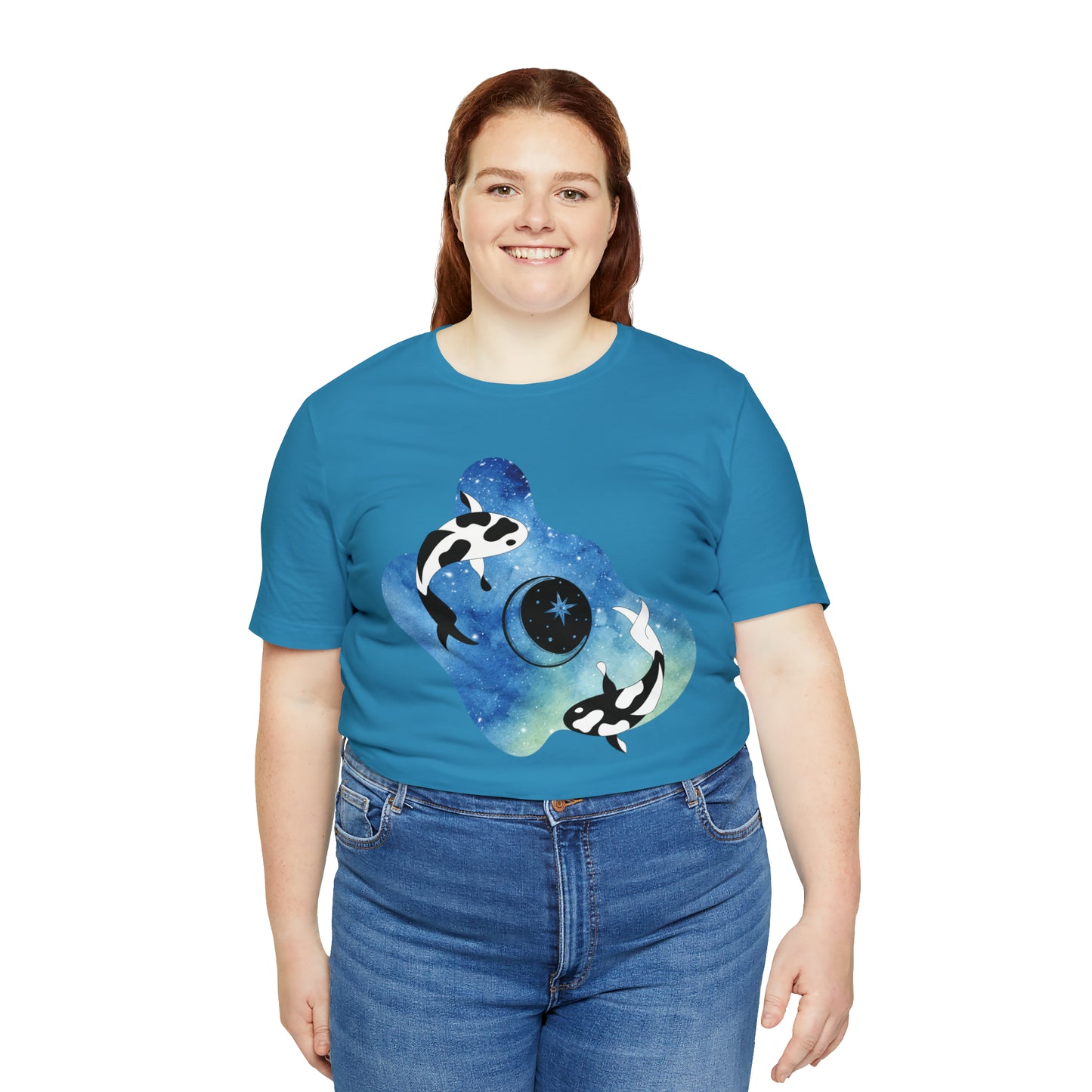 Watercolor Space Koi, Unisex Jersey Short Sleeve Tee