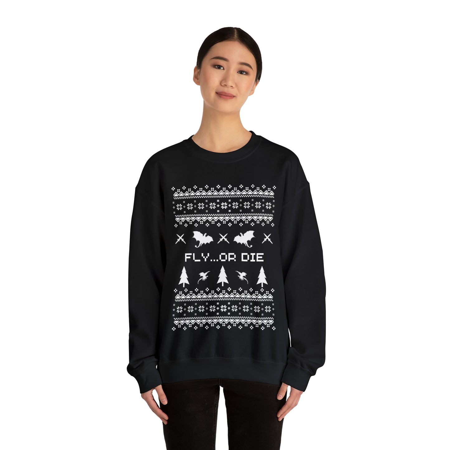 8-Bit Dragon Christmas version 2 - Unisex Sweatshirt