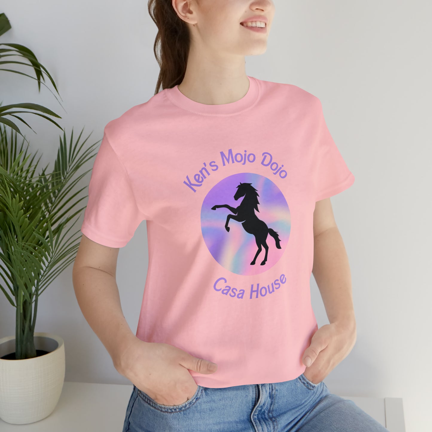 Candy Cane Horse, Mojo Dojo Casa House, Unisex Jersey Short Sleeve Tee