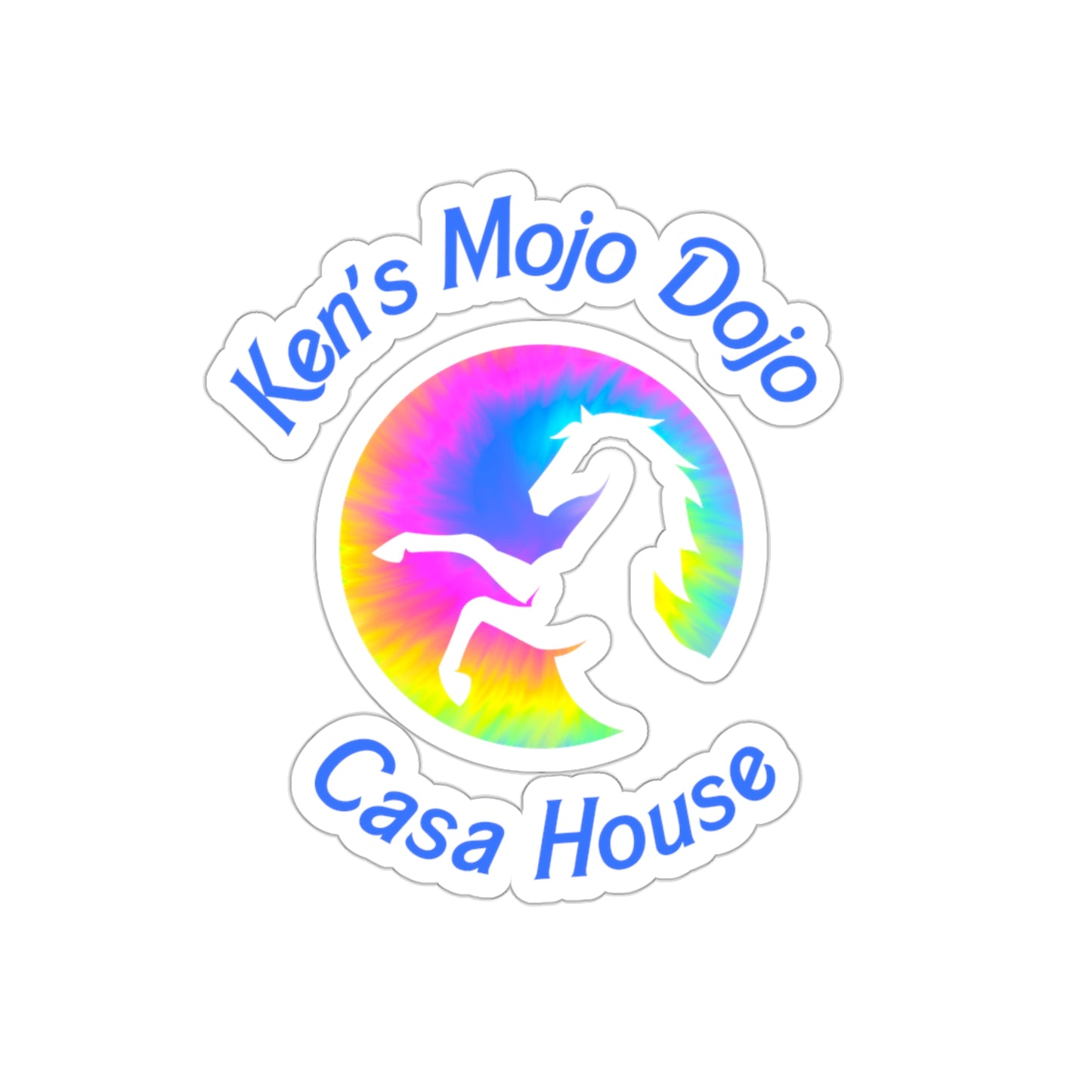 Tie Dye moon Ken's Mojo Dojo Sticker Version 1,  3" x 3'