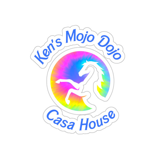 Tie Dye moon Ken's Mojo Dojo Sticker Version 1,  3" x 3'