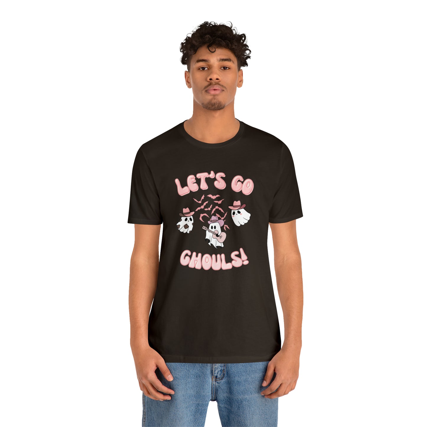 Let's Go Ghouls, retro font, Unisex Jersey Short Sleeve Tee