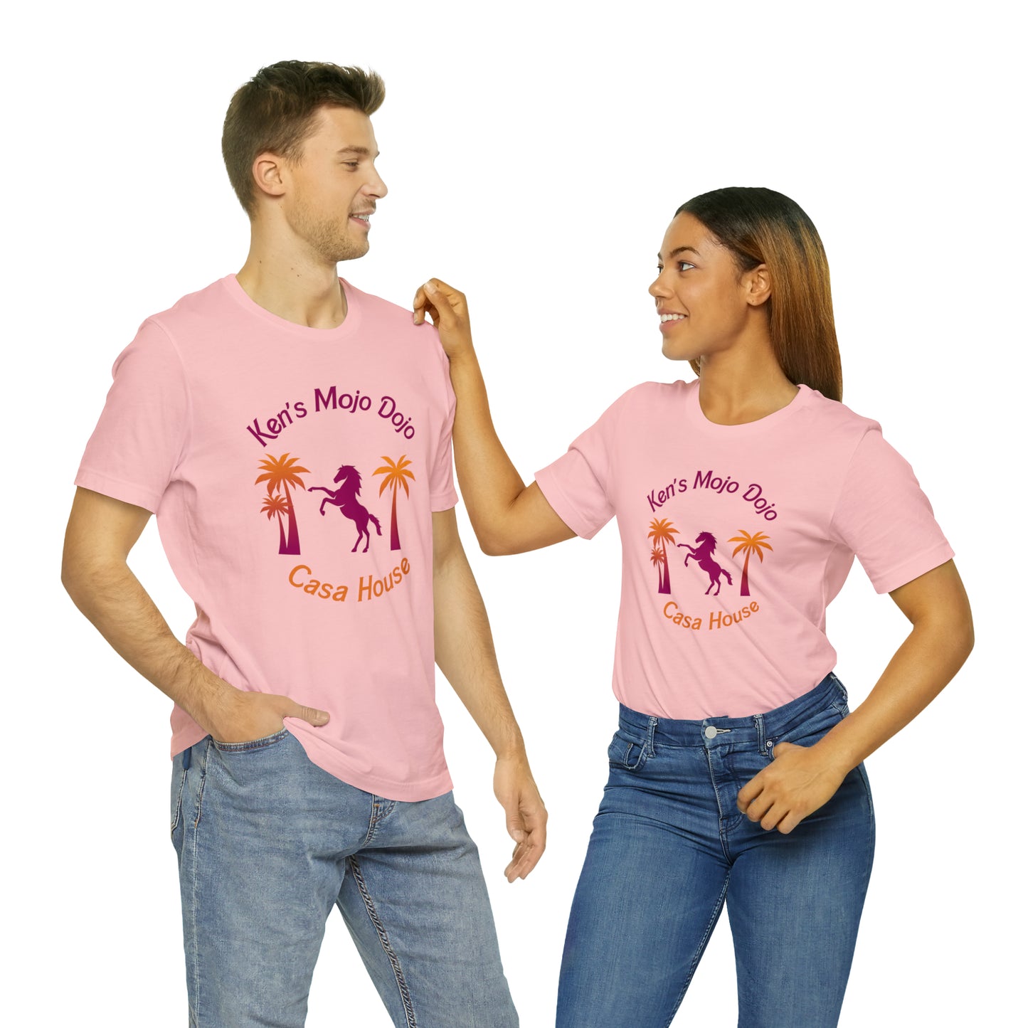 Warm Neon Palm Horse, Mojo Dojo Casa House, Unisex Jersey Short Sleeve Tee