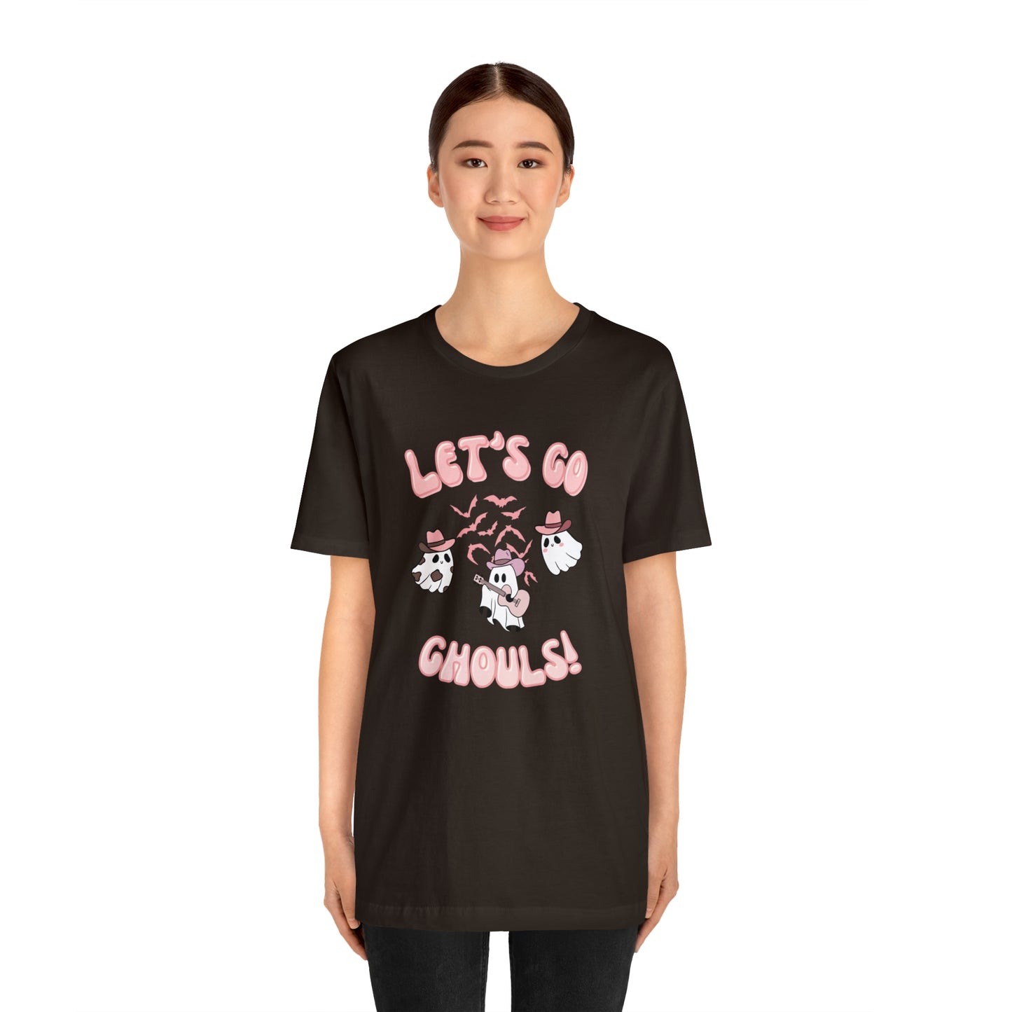 Let's Go Ghouls, retro font, Unisex Jersey Short Sleeve Tee