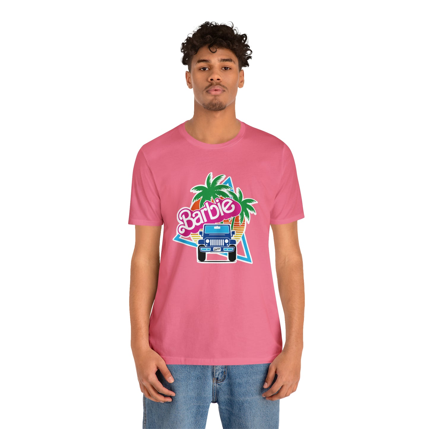 Blue jeep, Beep Beep Barbie Jeep, Unisex Jersey Short Sleeve Tee