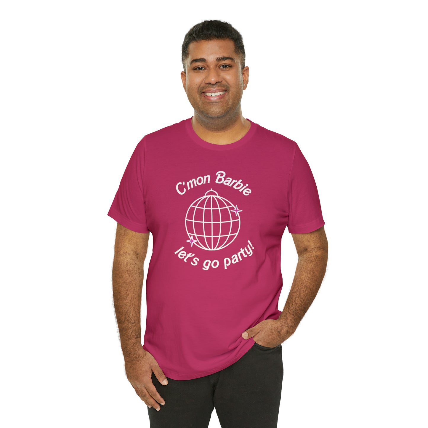 Let's Go Party Disco barbie, Unisex Jersey Short Sleeve Tee